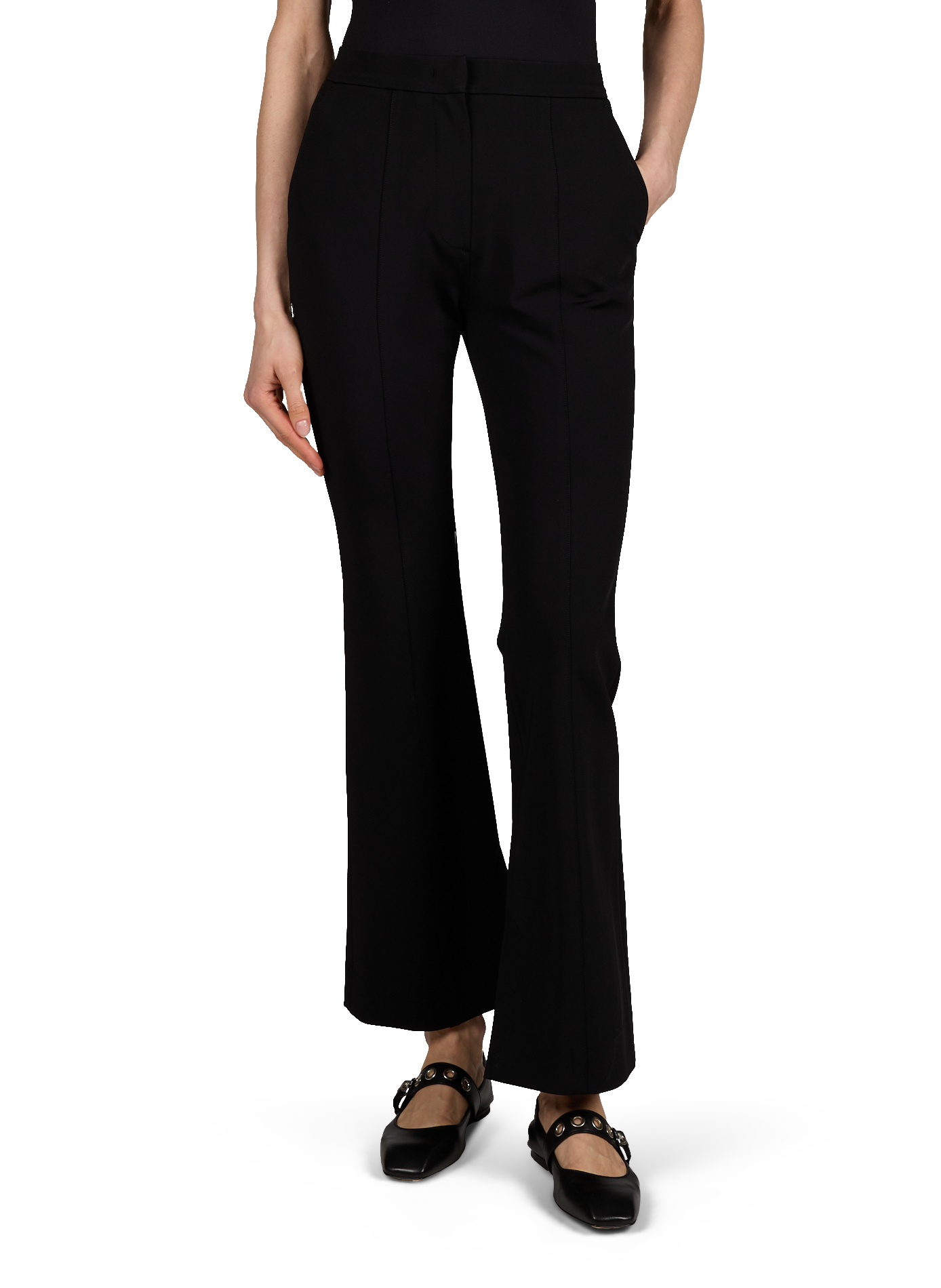 Pantalon de tailleur ajusté uni SANDBEIGE Noir