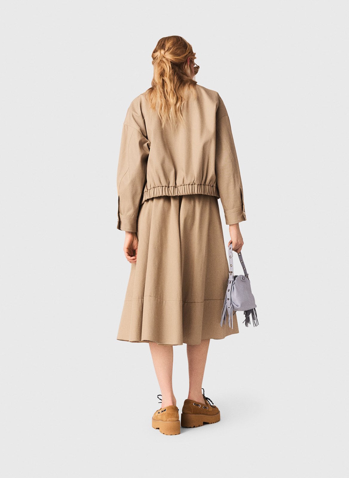 Blouson droit en coton MAJE Beige