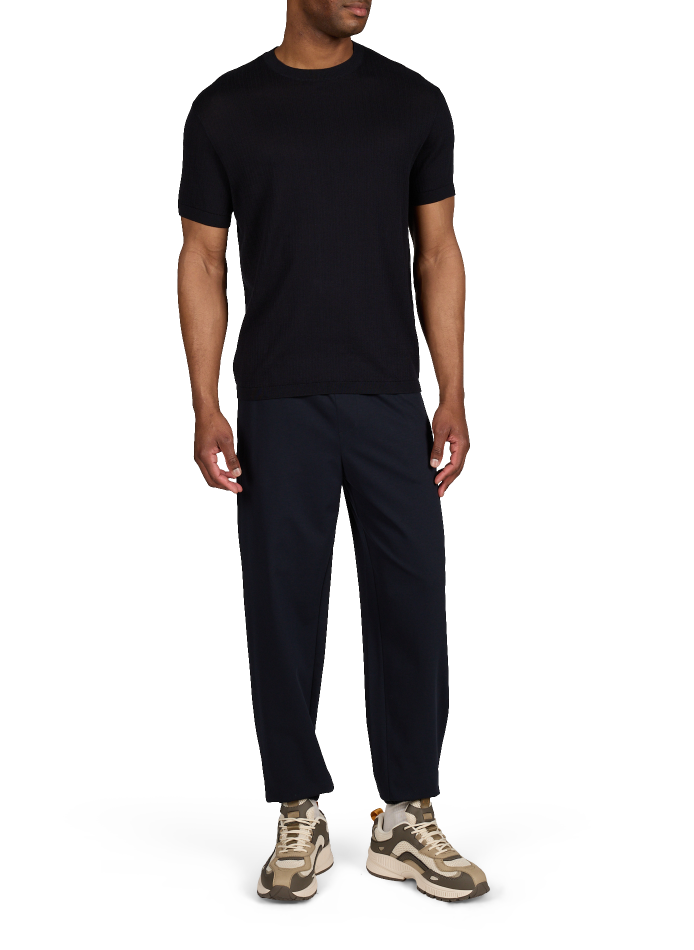 T-shirt tricot en coton ARMANI EXCHANGE Bleu