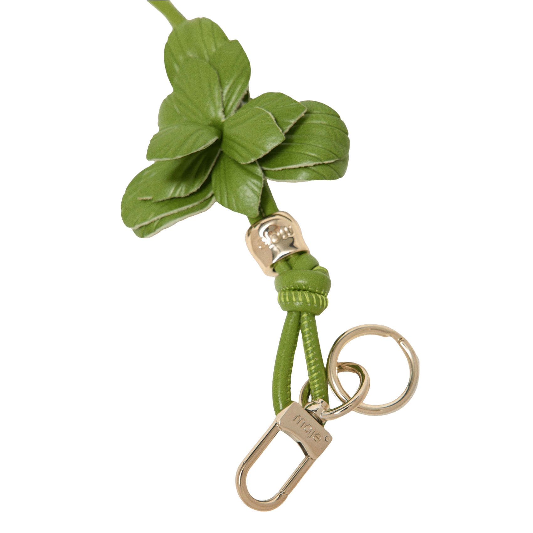 Porte-clés fleurs en cuir MAJE Vert