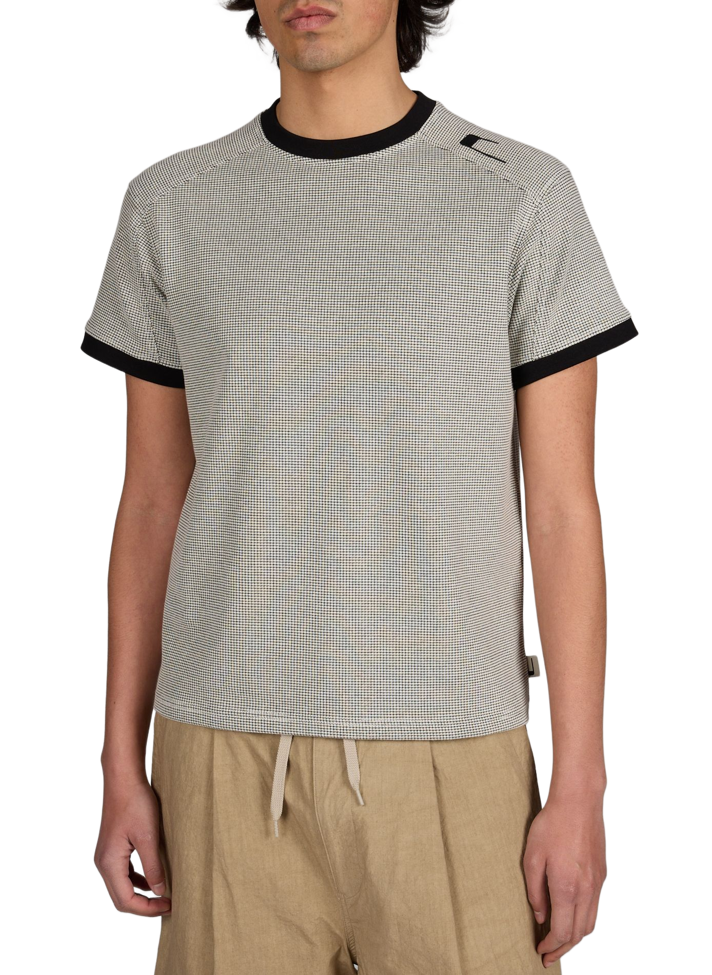 T-shirt Hayes à carreaux en coton mélangé CARRER Bleu