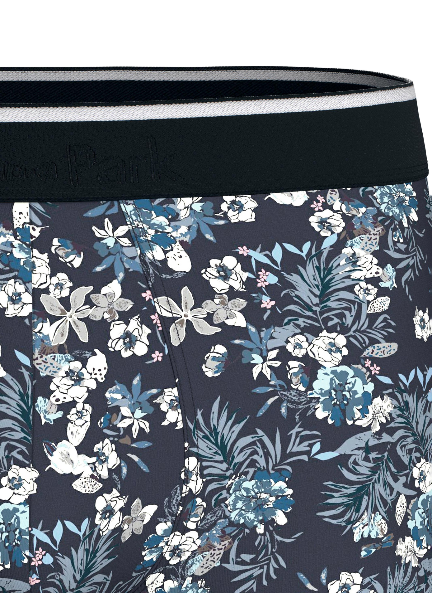 Boxer in stretch cotton jersey with floral pattern EDEN PARK Blue