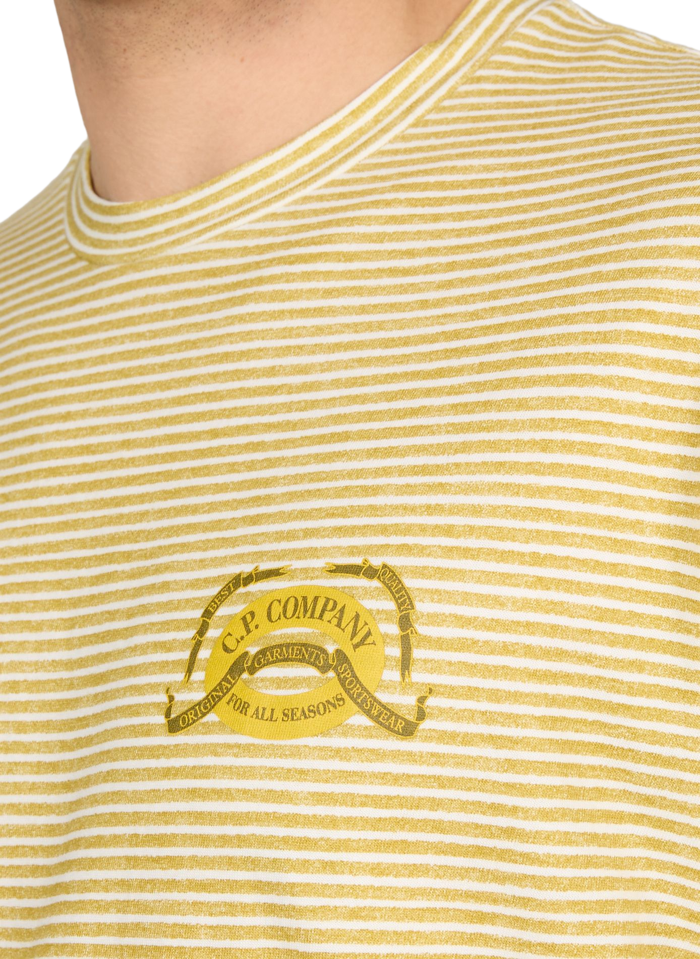 Striped cotton T-shirt CP COMPANY Green