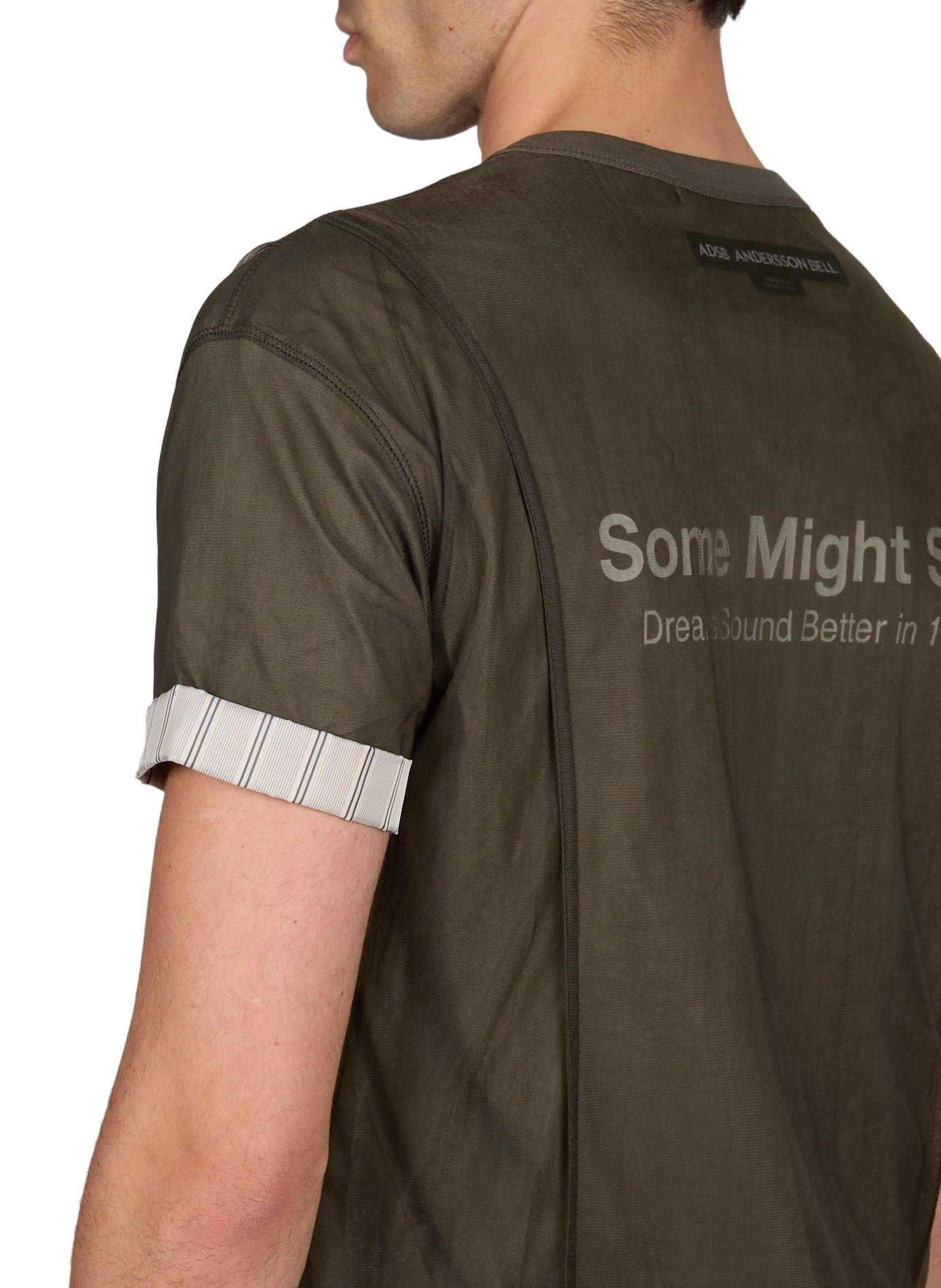 Camiseta de malla con cuello redondo ANDERSSON BELL Caqui