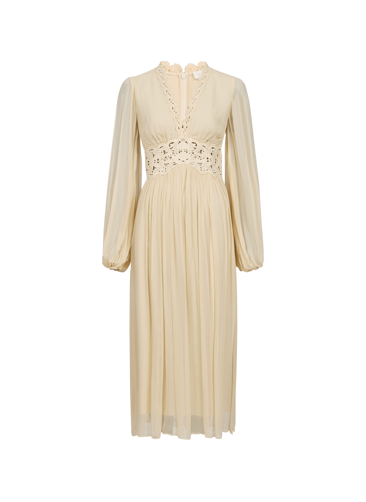Pleated dress with puffed sleeves ZIMMERMANN White