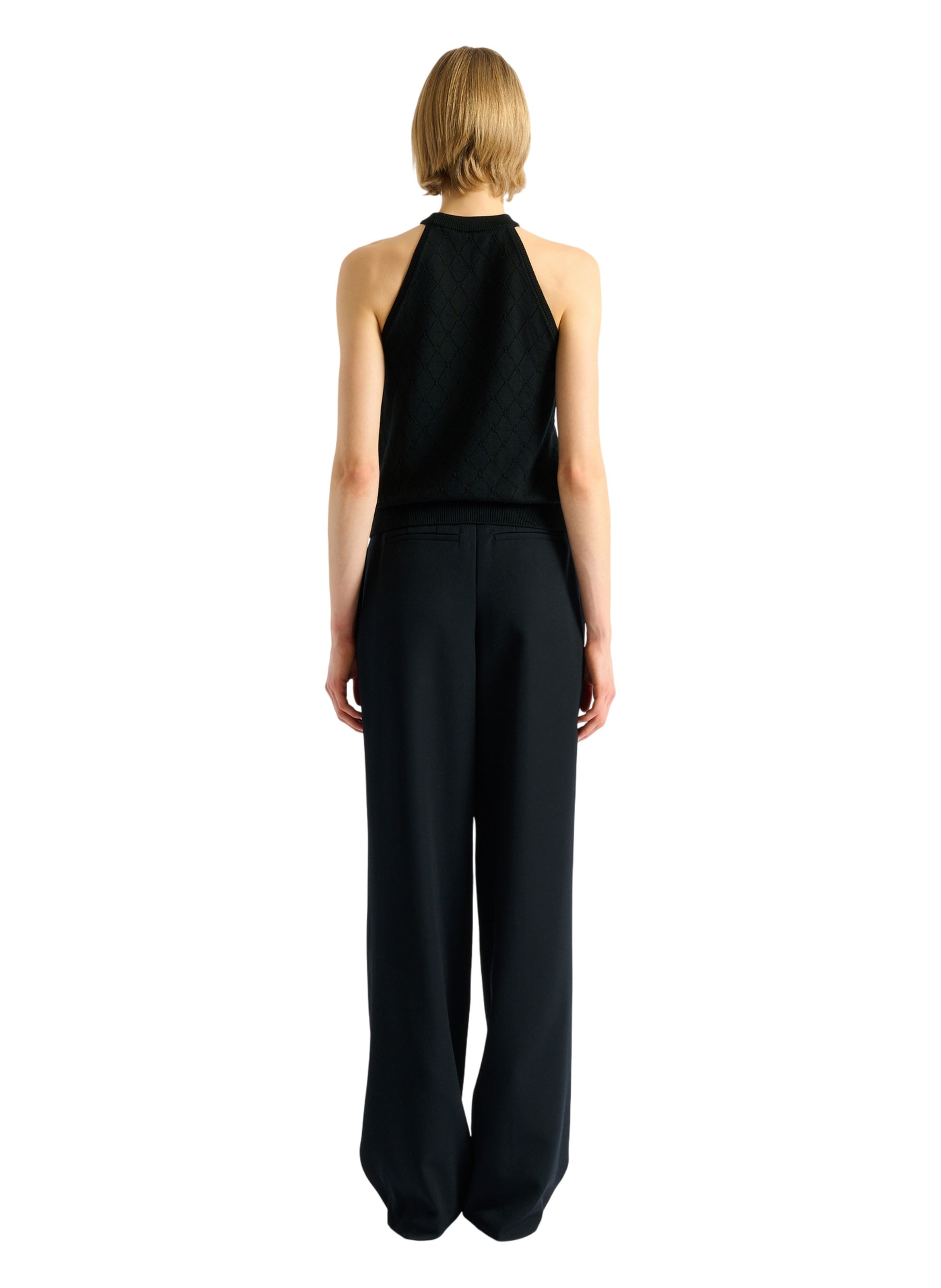 Top sans manches en maille BALMAIN Noir
