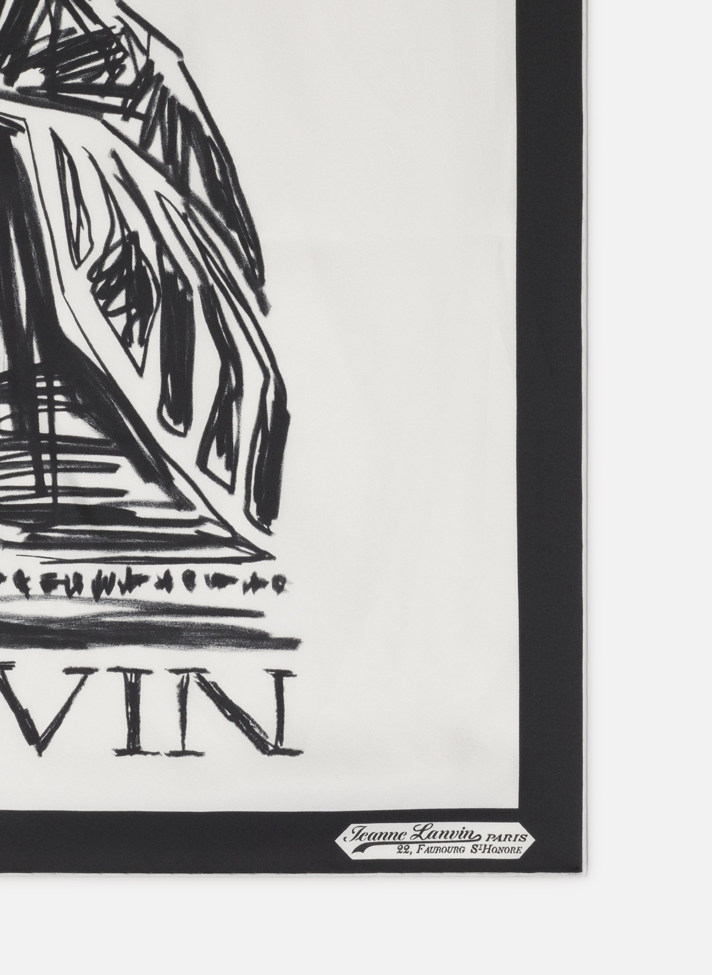 Foulard en soie imprimé mère & enfant LANVIN Blanc