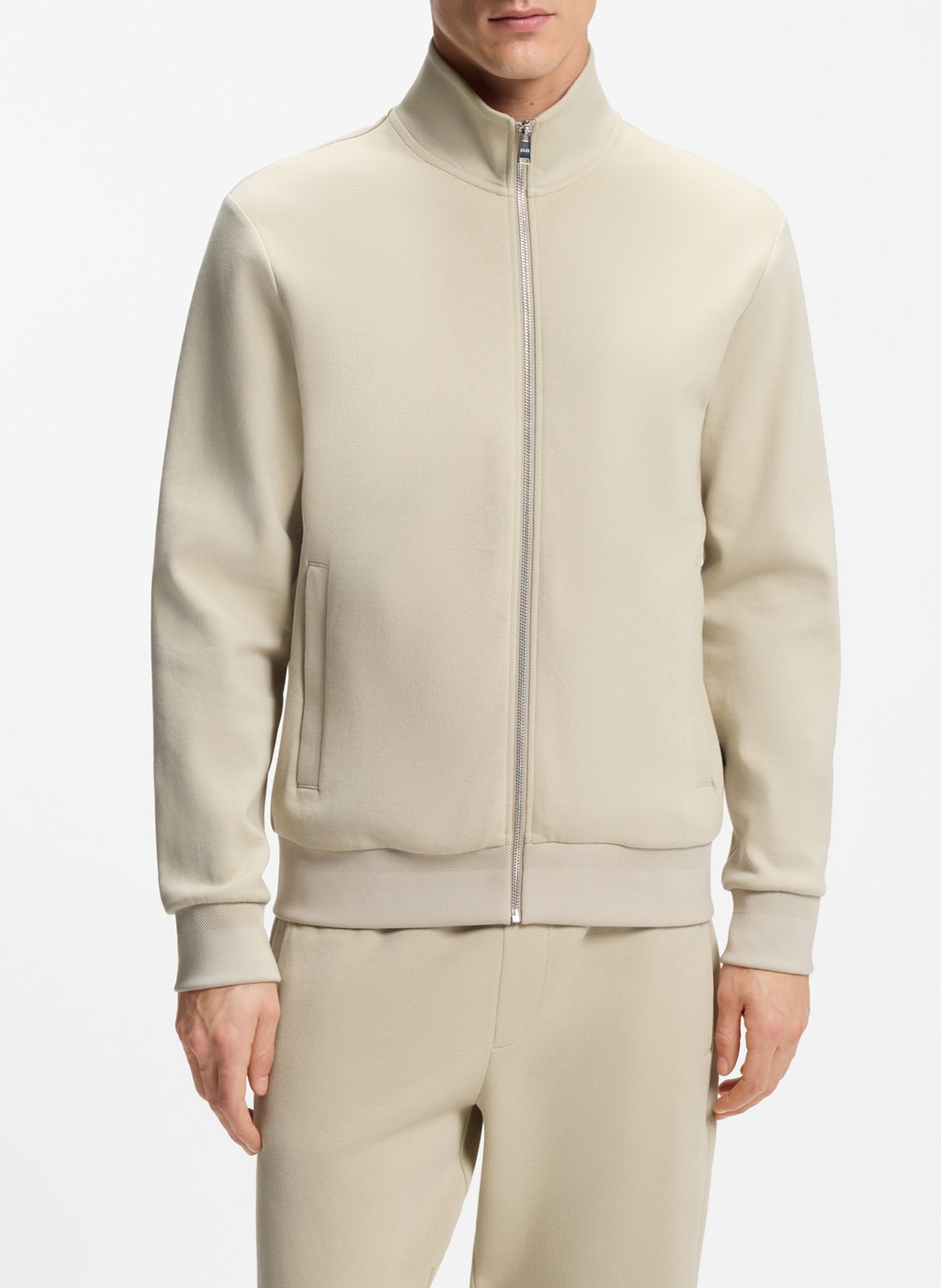 Sweat droit en coton mélangé BOSS Beige