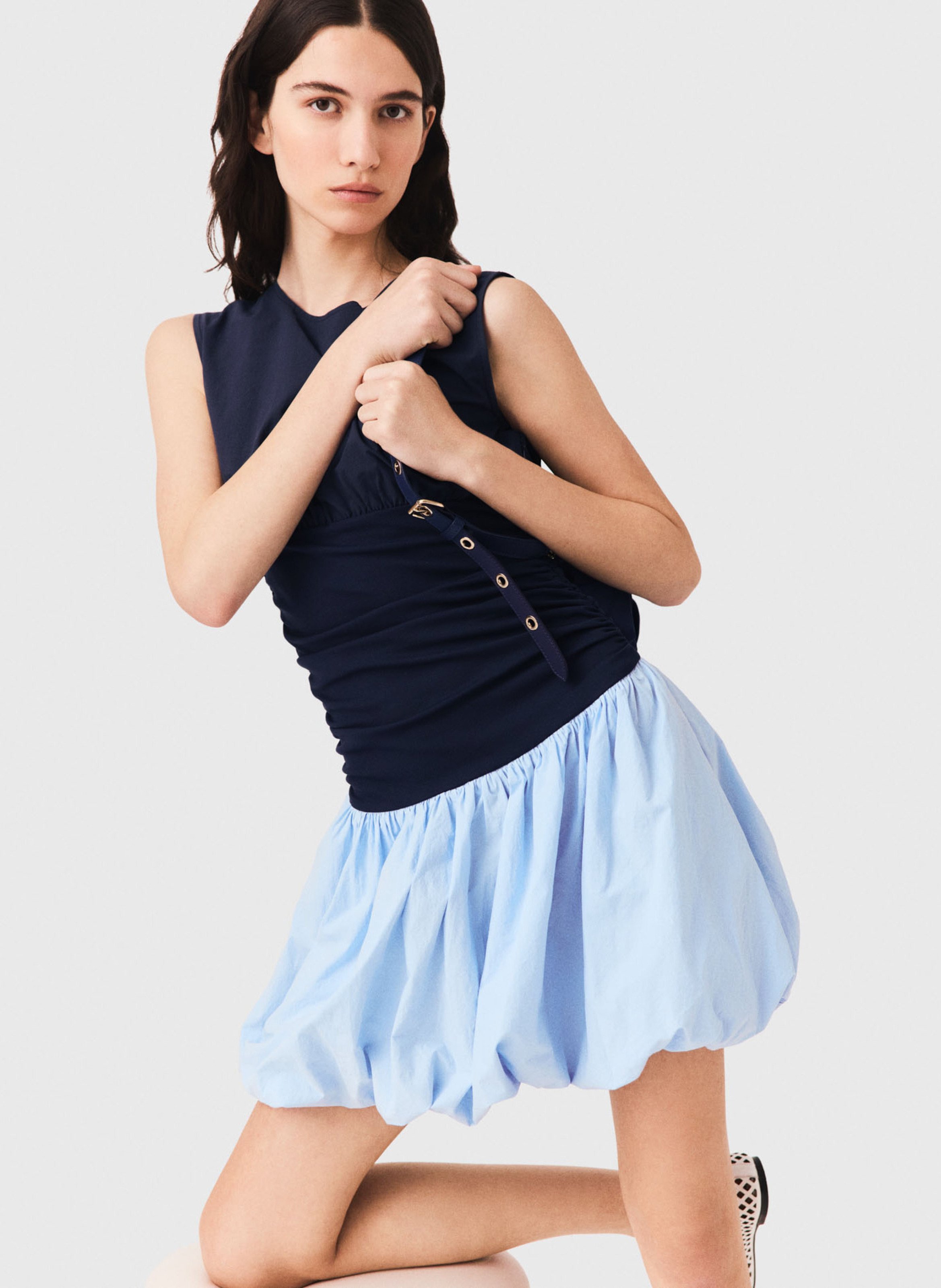 Robe courte bi-matière MAJE Bleu