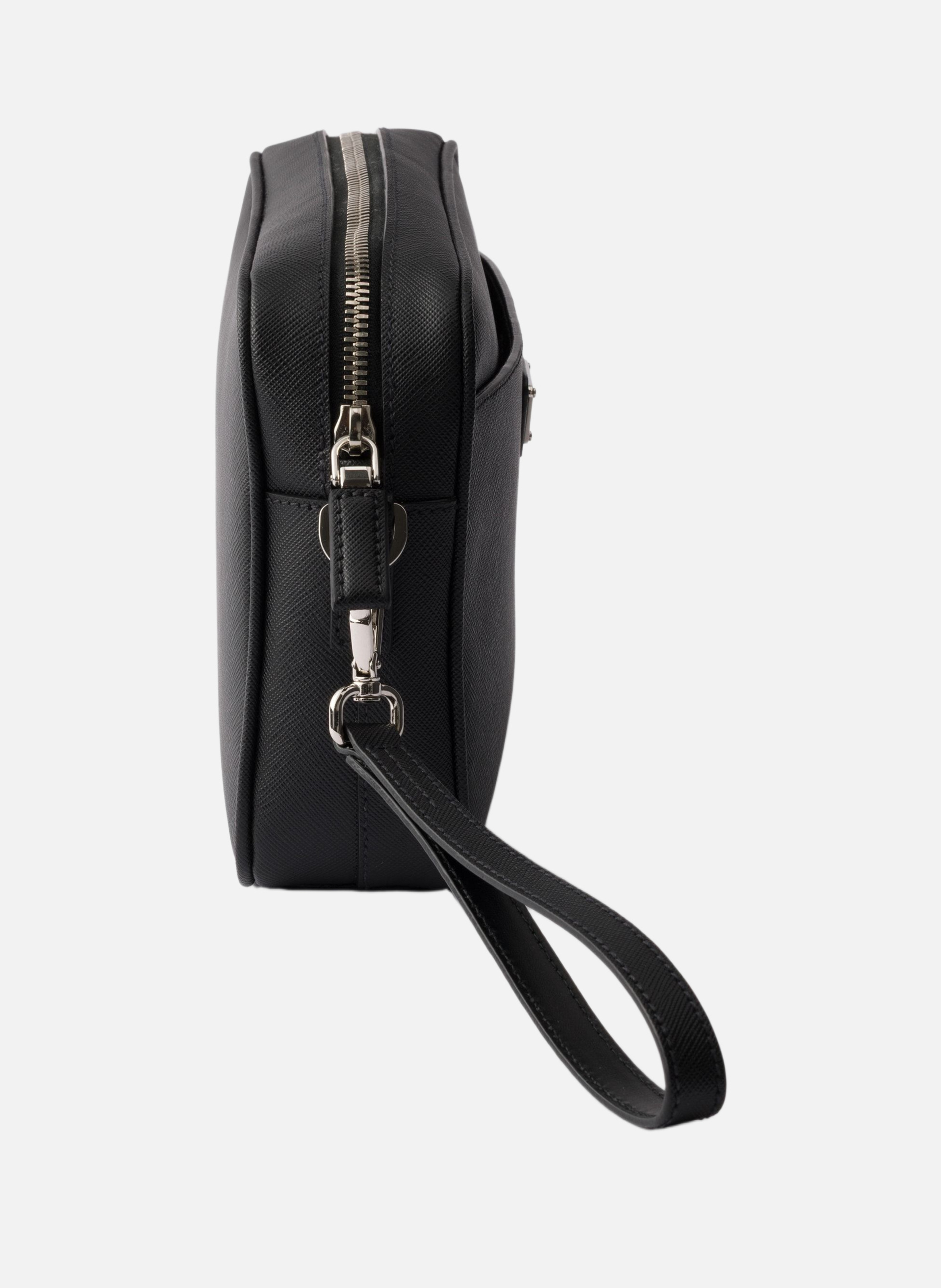 Sac porté épaule en cuir saffiano PRADA Noir
