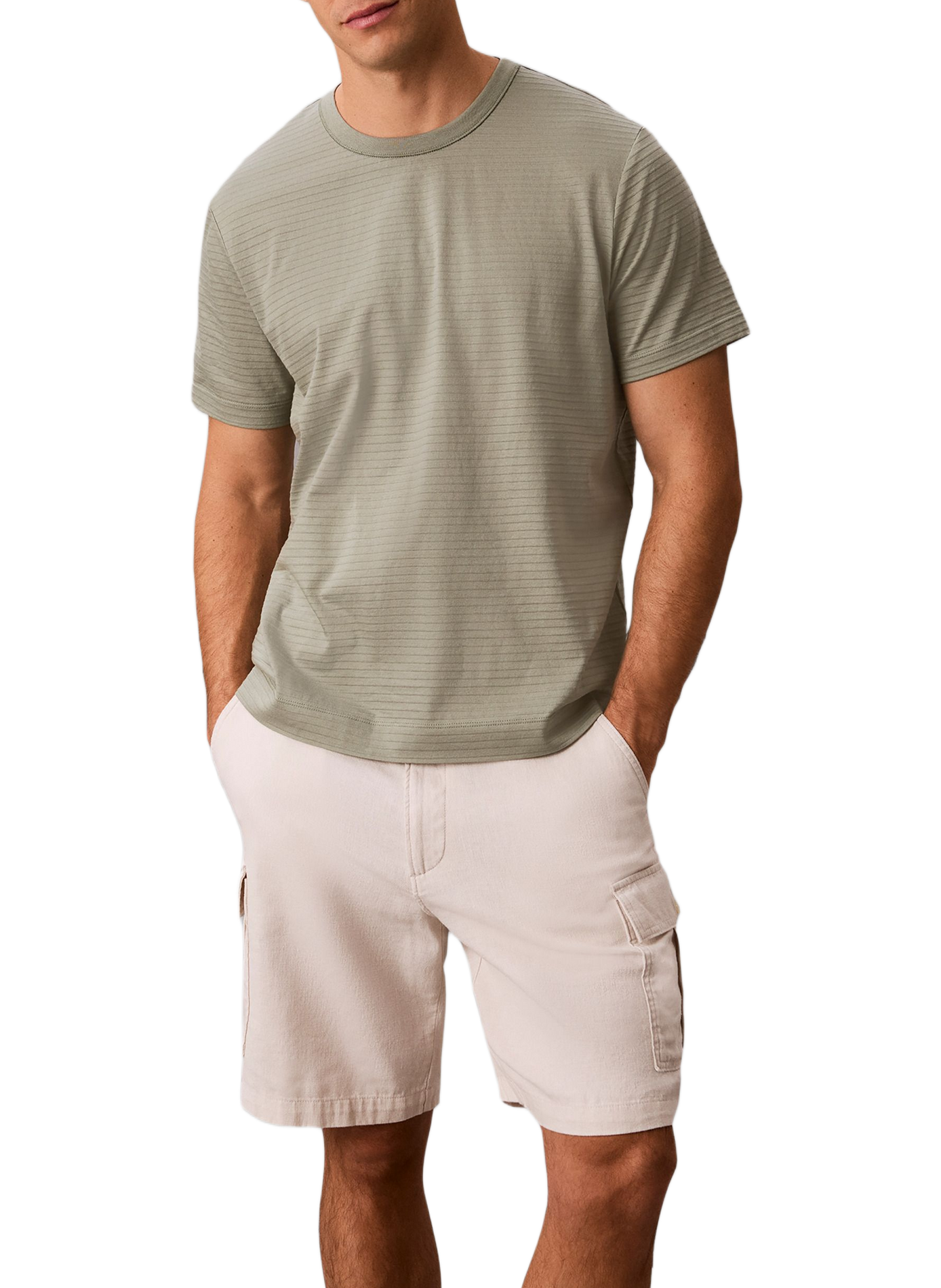 Straight short-sleeved cotton T-shirt CALVIN KLEIN Khaki