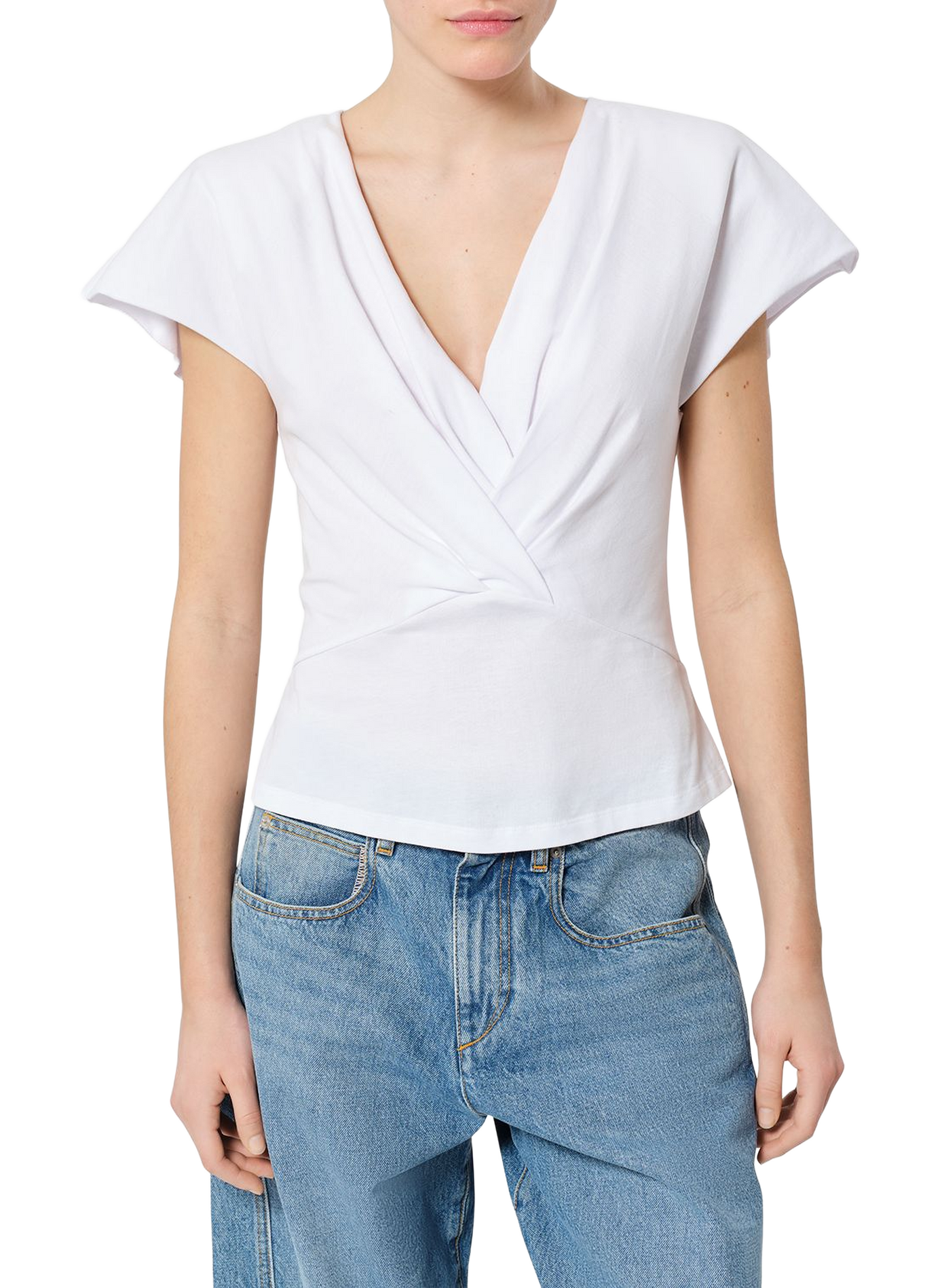 T-Shirt Zelitos mit Schulterklappen aus Baumwolle ISABEL MARANT Weiss