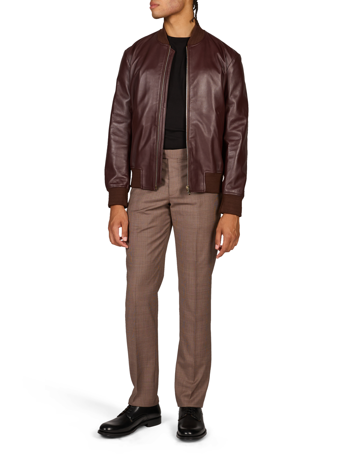 Blouson droit en cuir PAUL SMITH Rouge