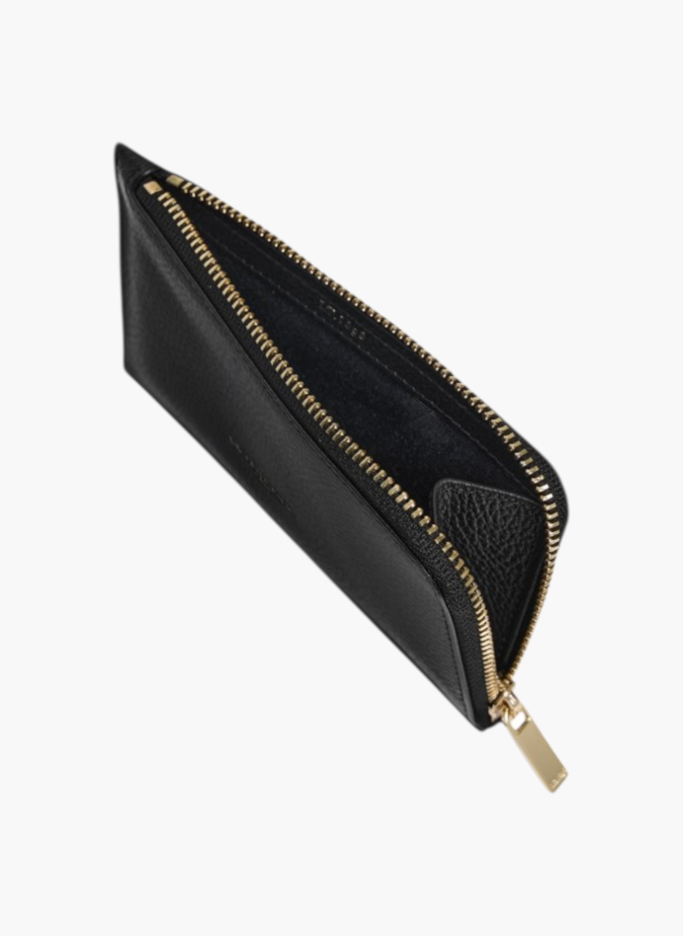 Porte cartes zippé albertine en cuir grainé LE TANNEUR Noir