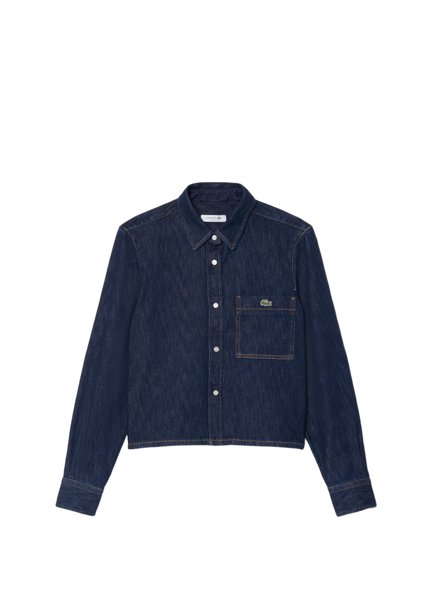 Straight denim shirt with a classic collar in cotton LACOSTE Blue