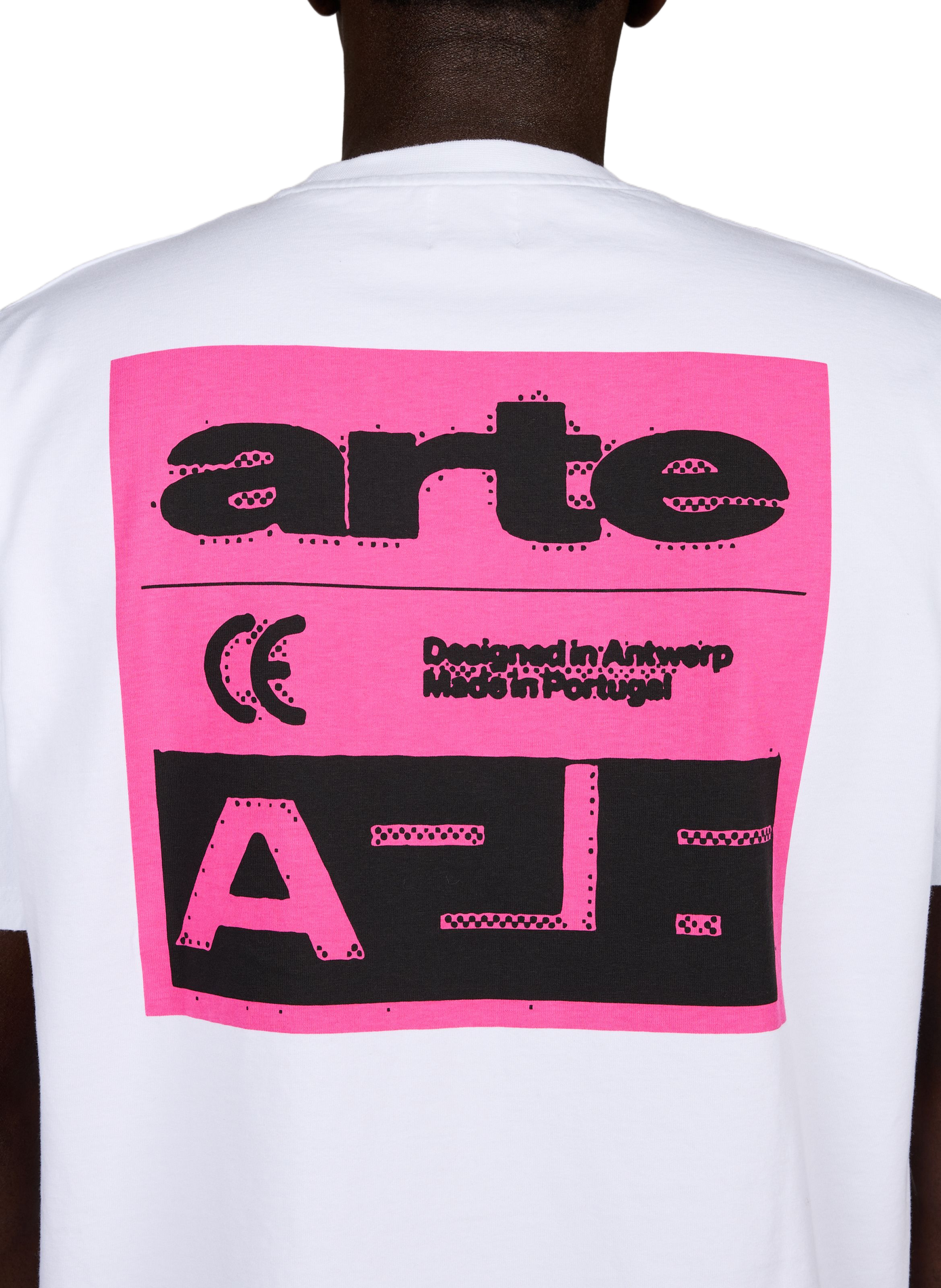 T-shirt droit col rond sérigraphié en coton ARTE ANTWERP Blanc