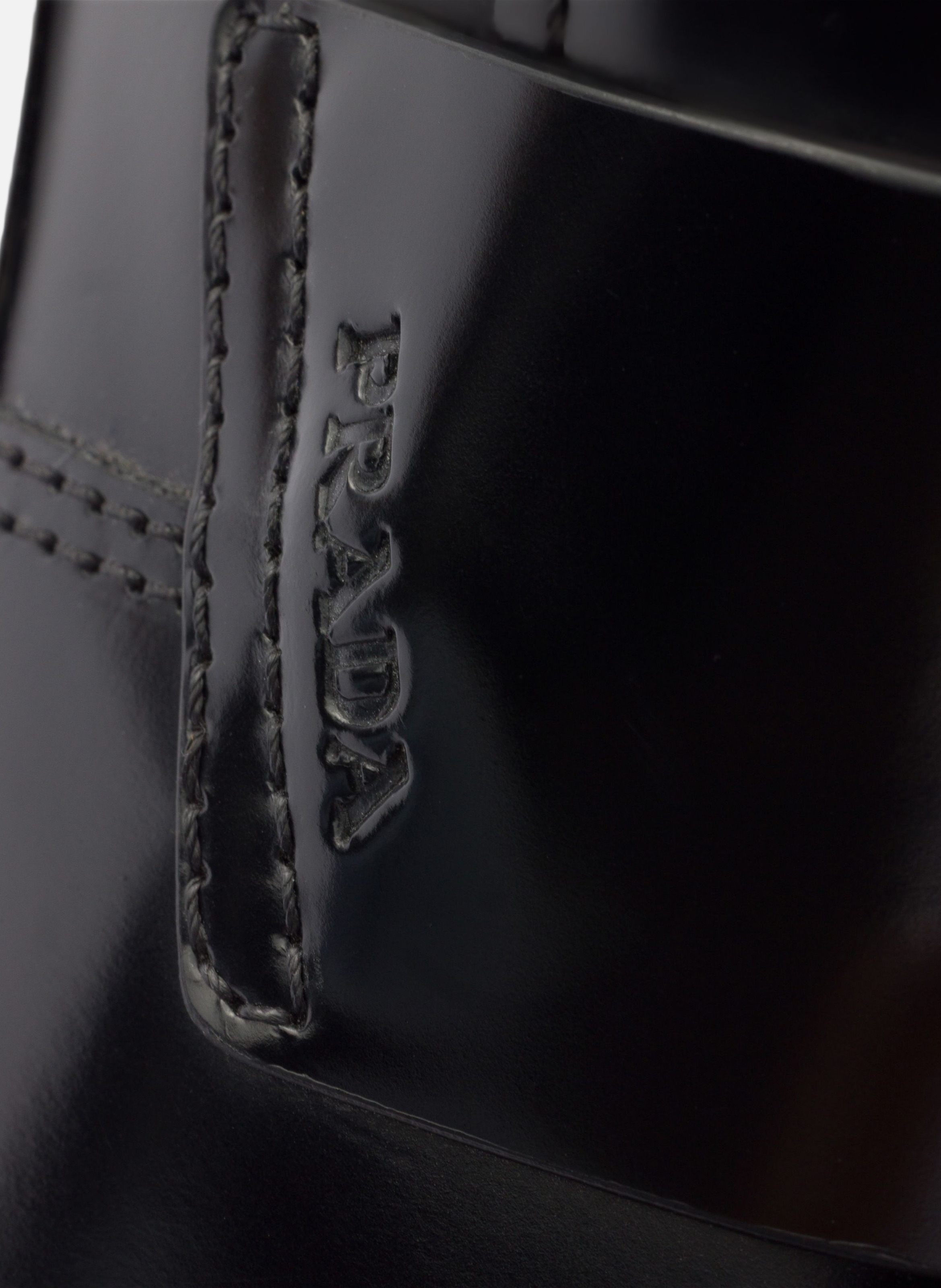 Mocassins en cuir brossé PRADA Noir