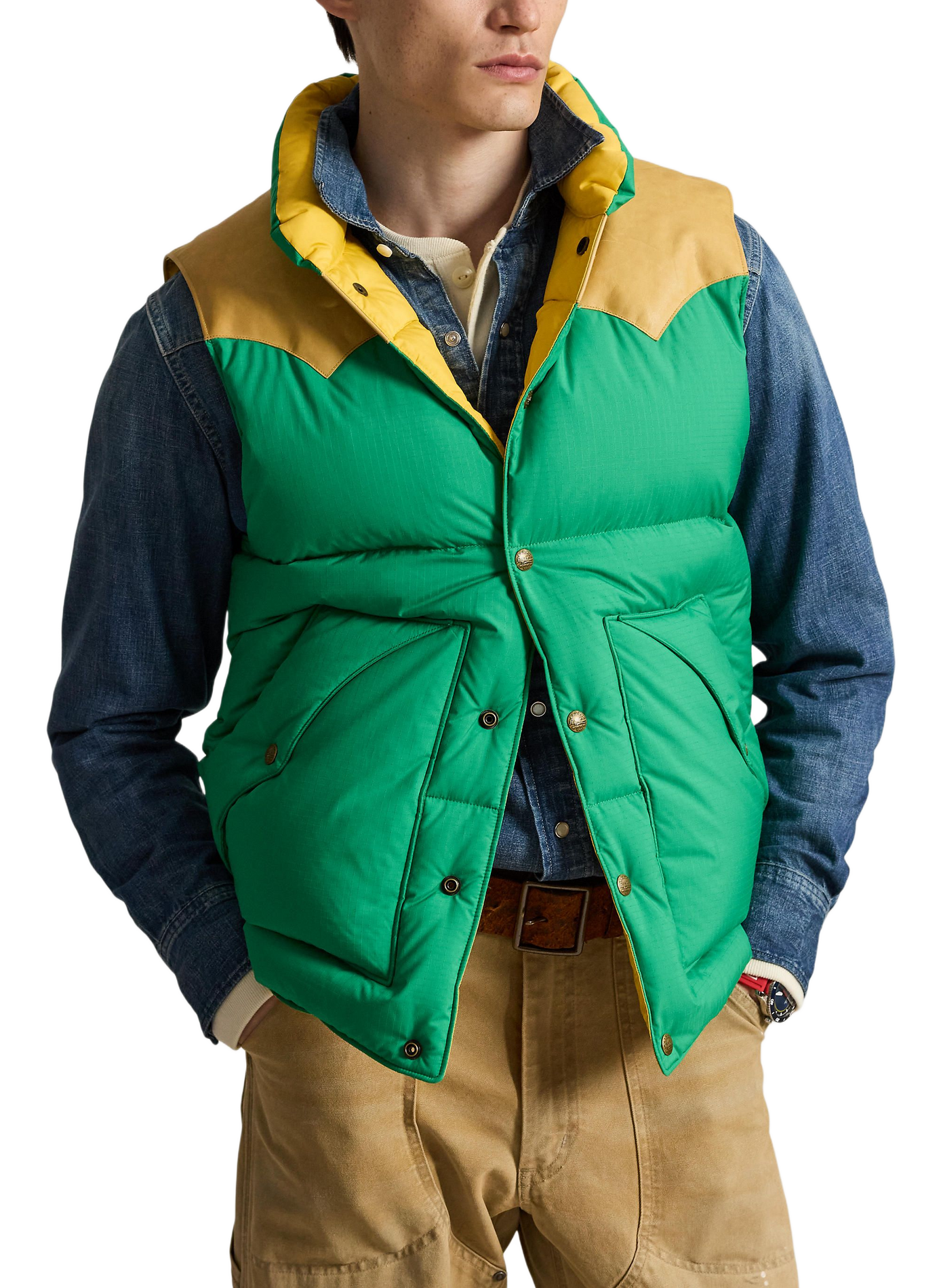 Blouson droit col montant matelassé POLO RALPH LAUREN Vert