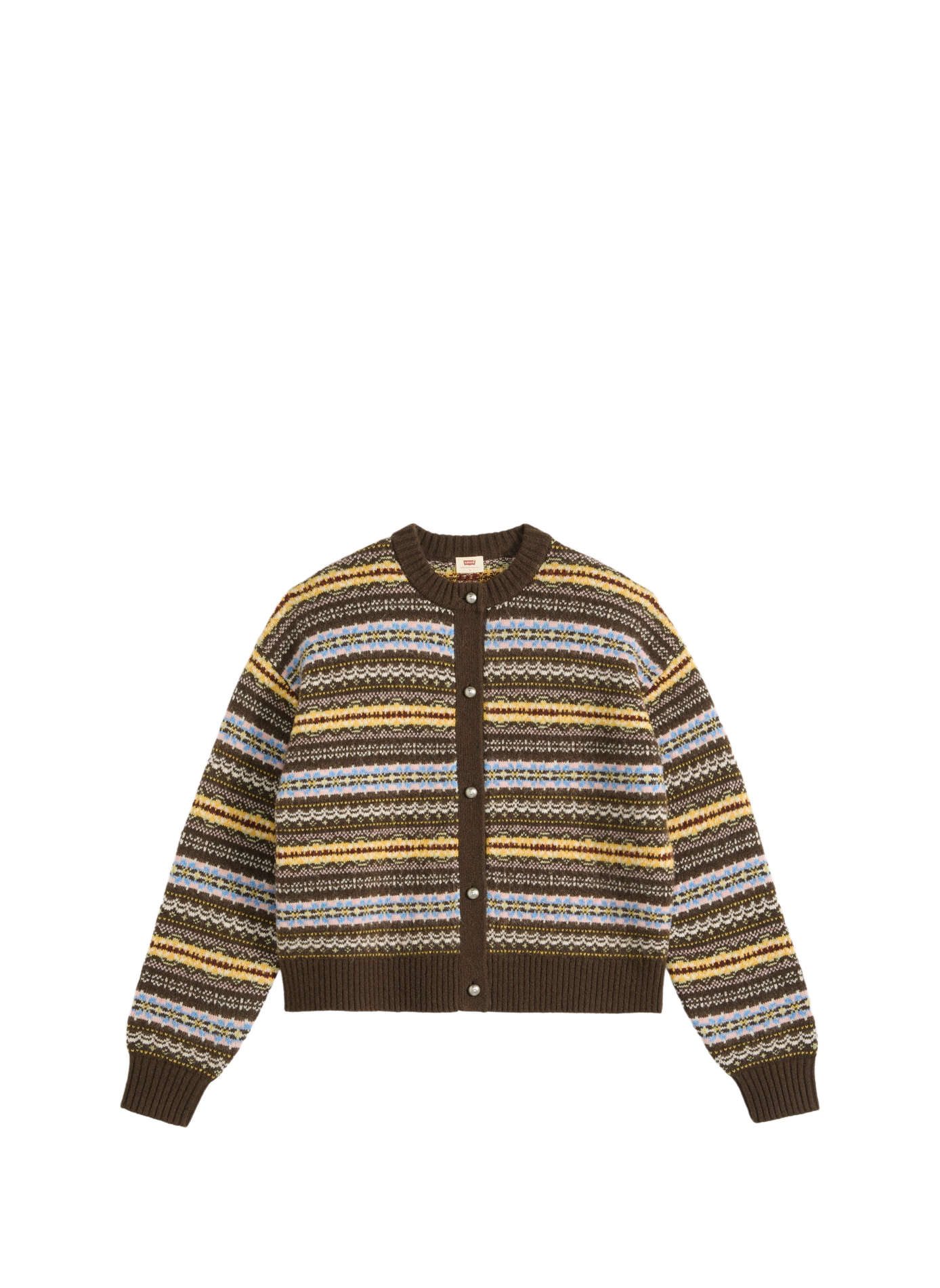 Gilet dritto a righe LEVI'S Marrone