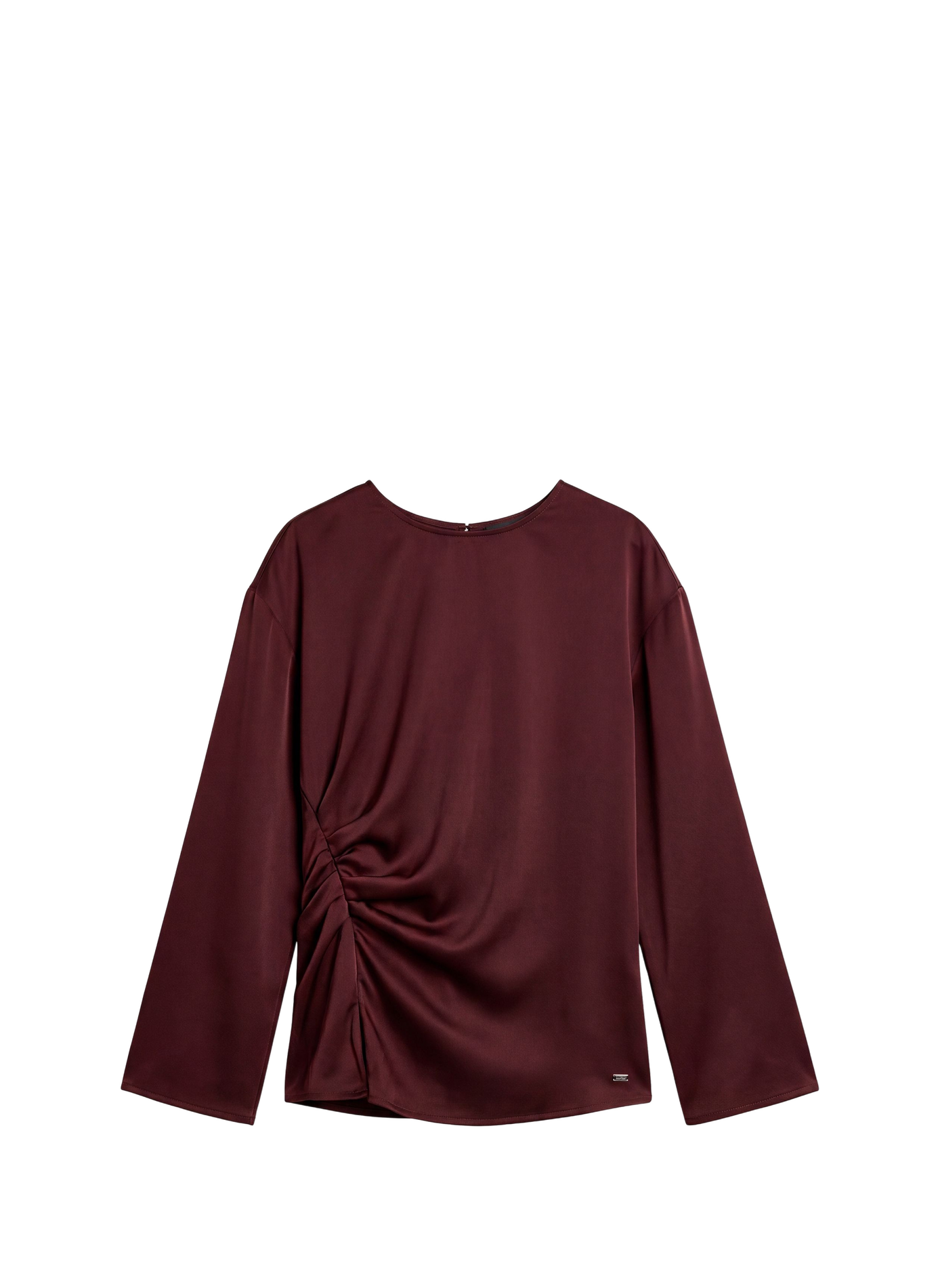 Fitted satin crew-neck top CALVIN KLEIN Red