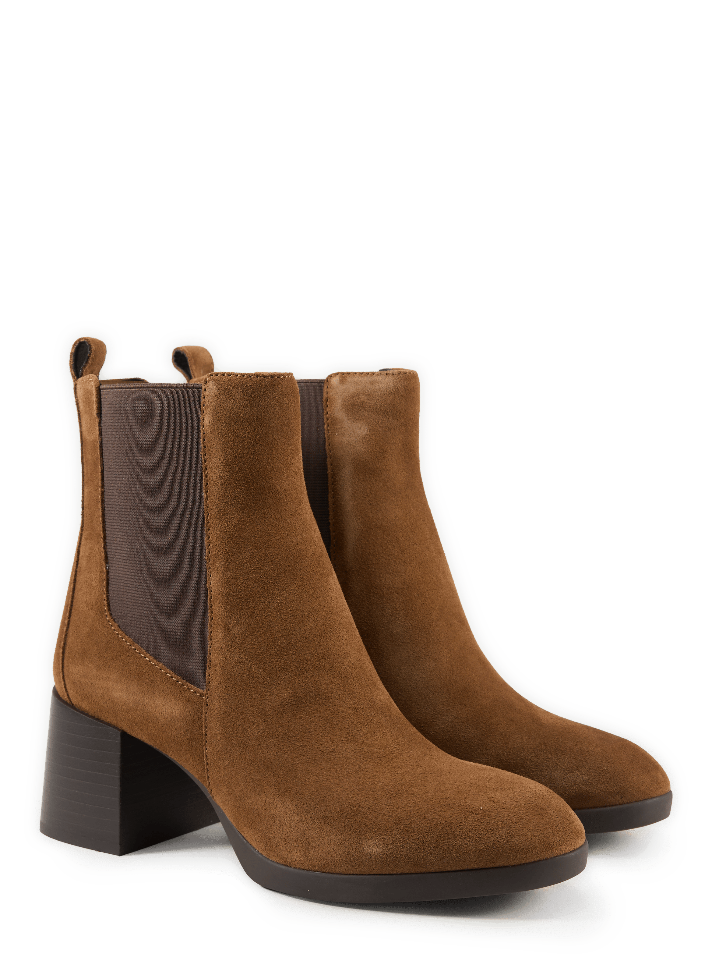 Mixed leather ankle boots GEOX Brown
