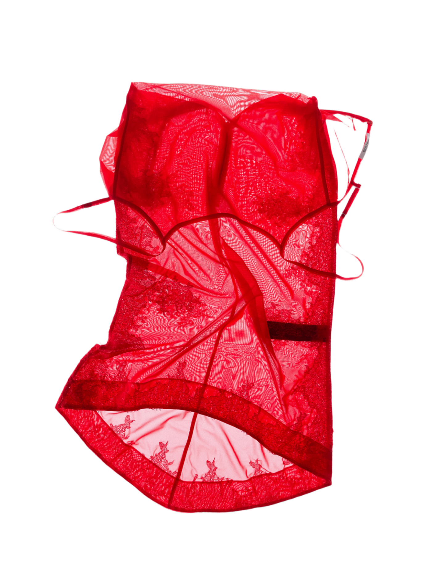 Sheer lace Slip midi skirt FANCI CLUB Red