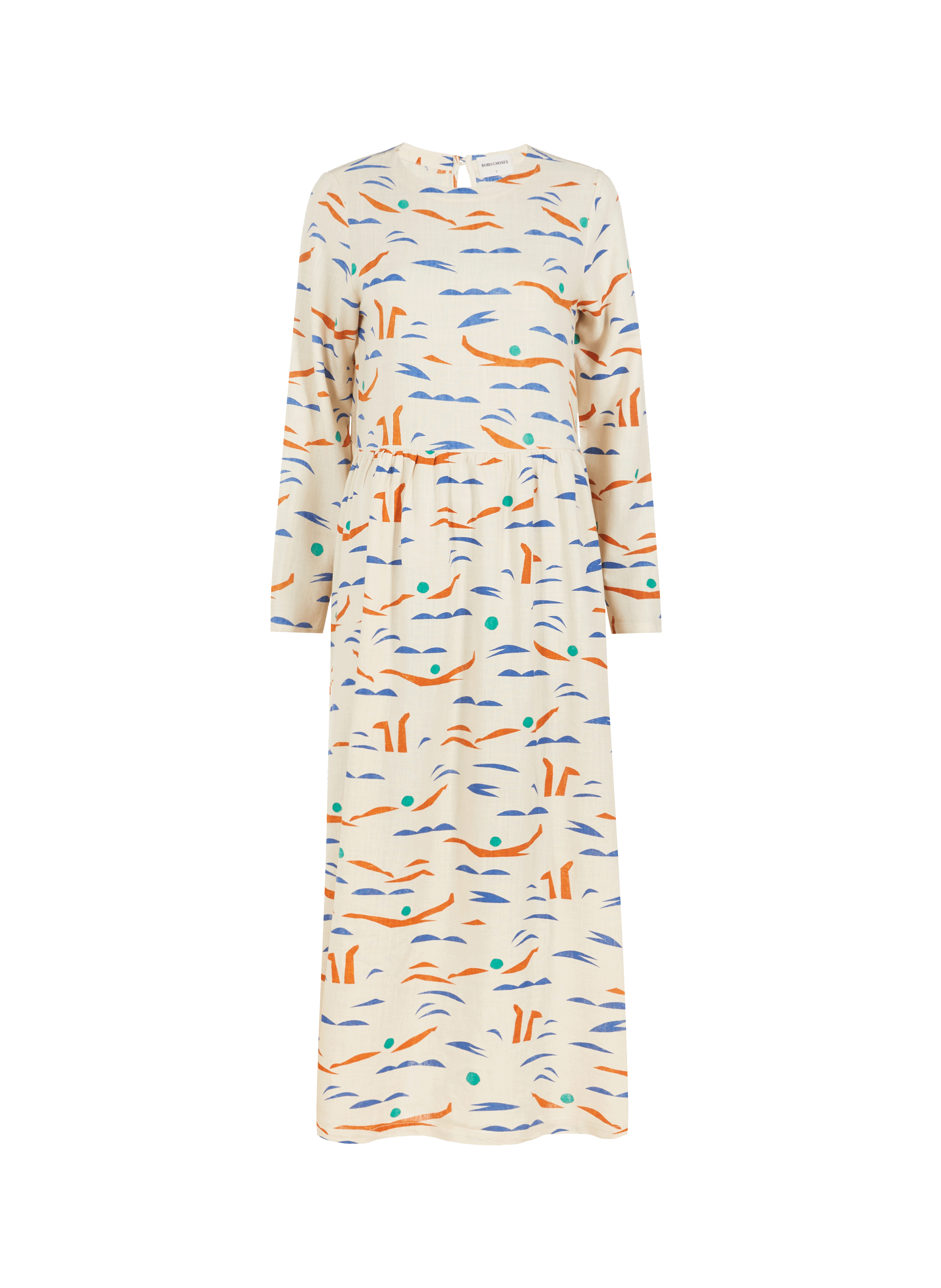Robe longue en lin mélangé