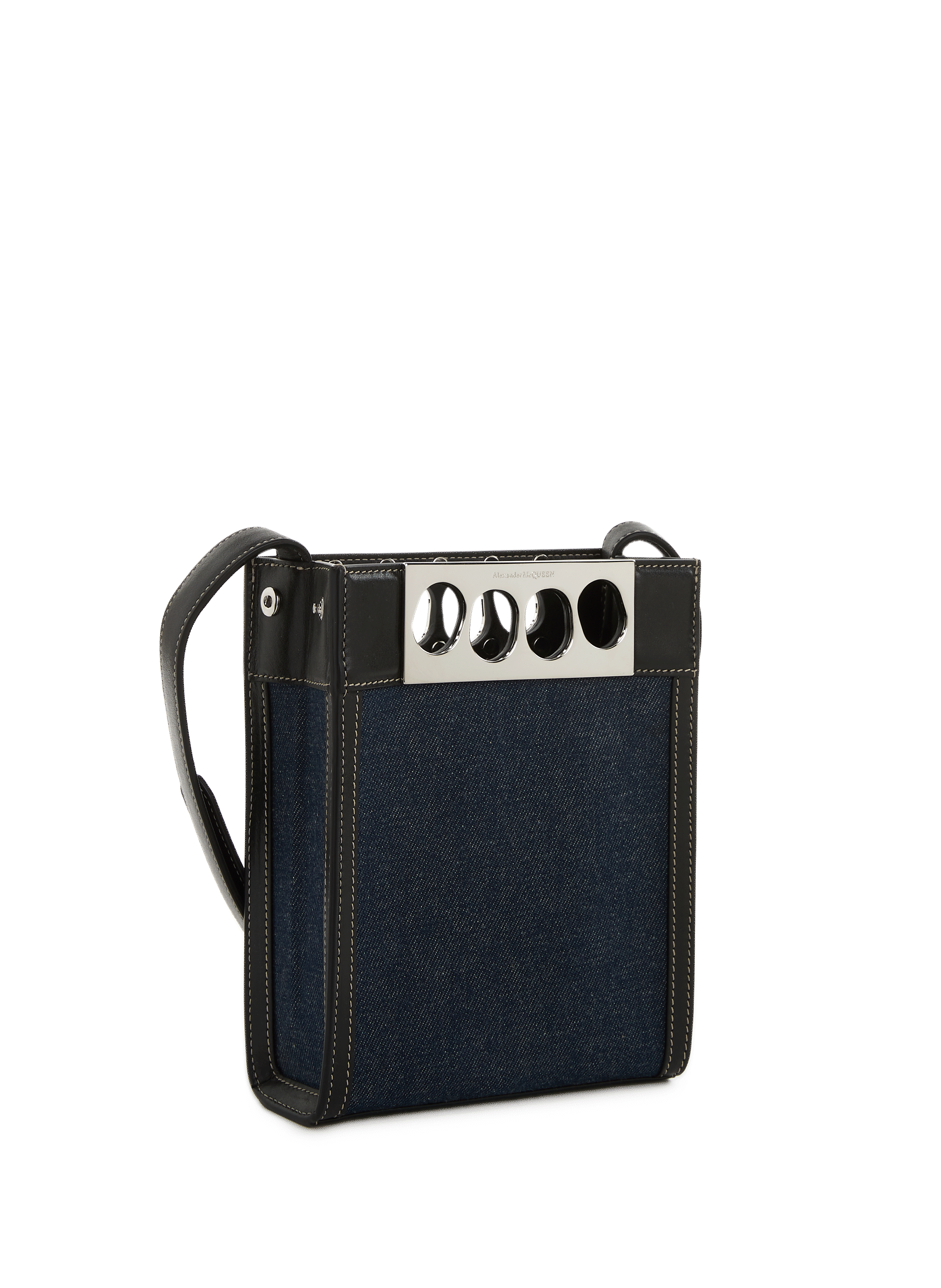 Sac à bandoulière en jean et cuir