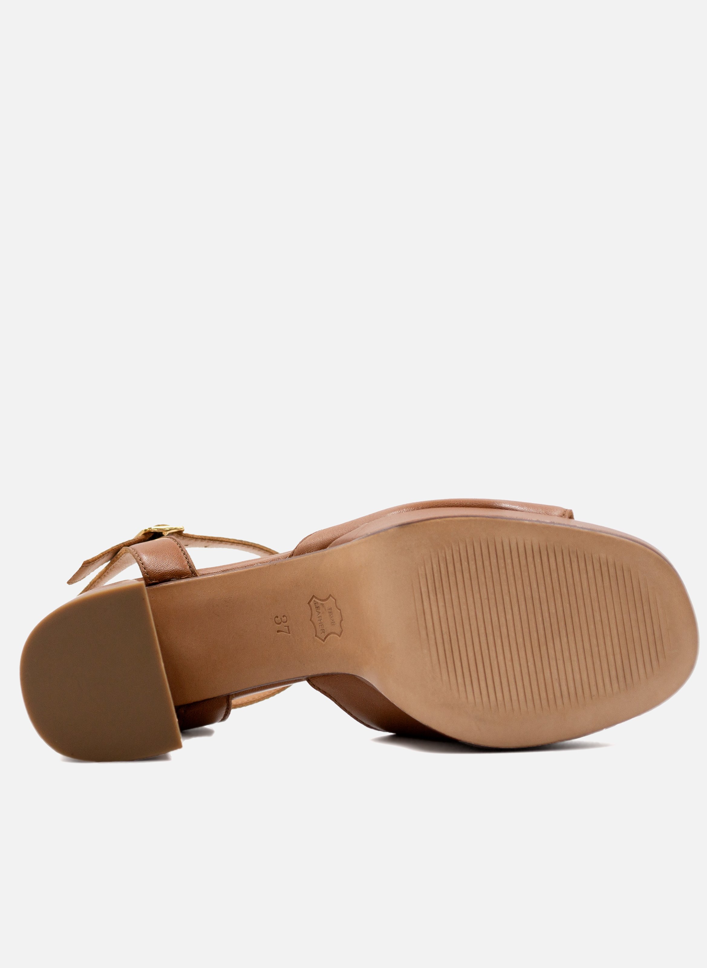 Sandales plateforme cuir lisse JULES & JENN Marron