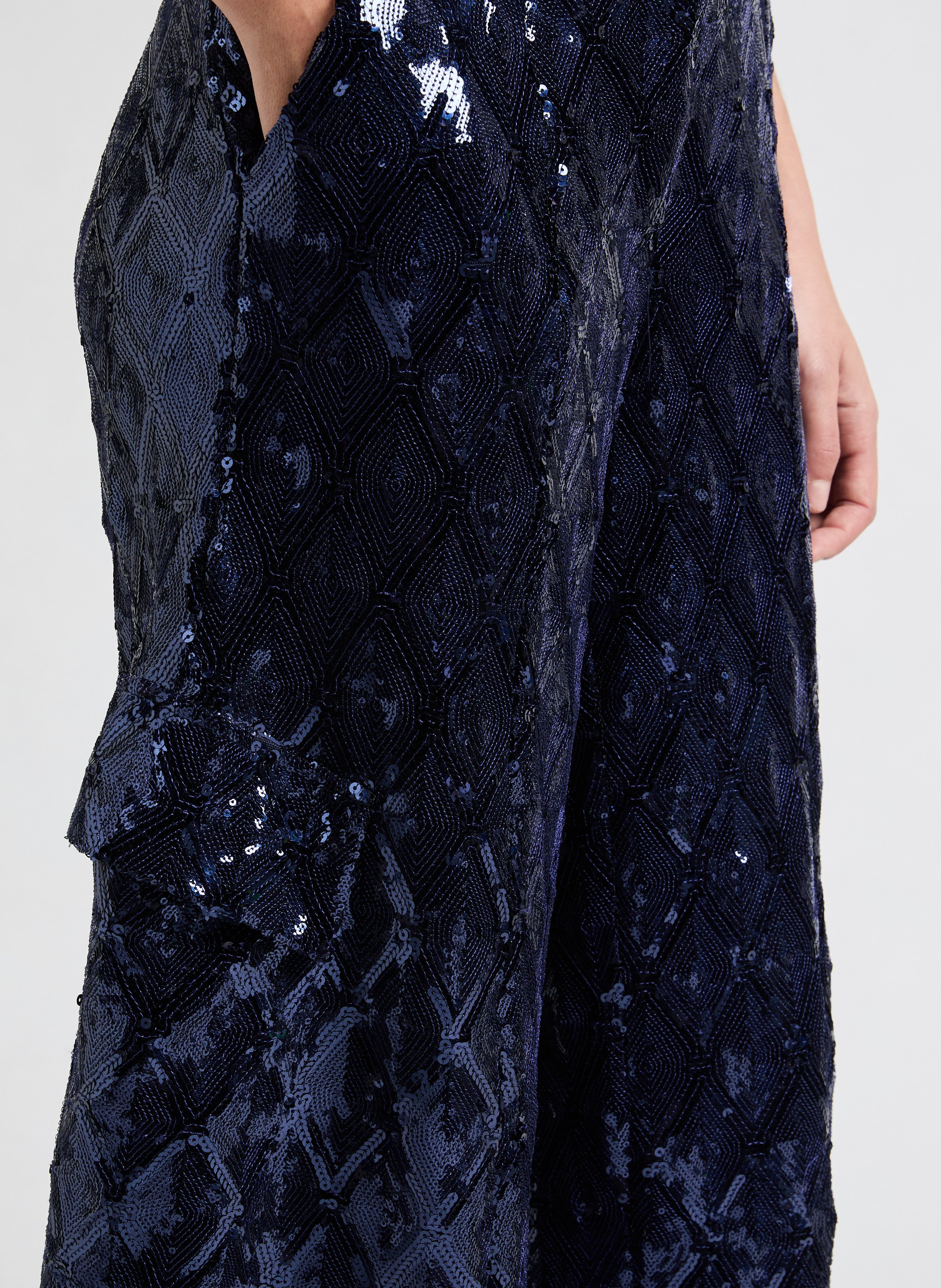 Pantalon cargo à sequins ROTATE Bleu