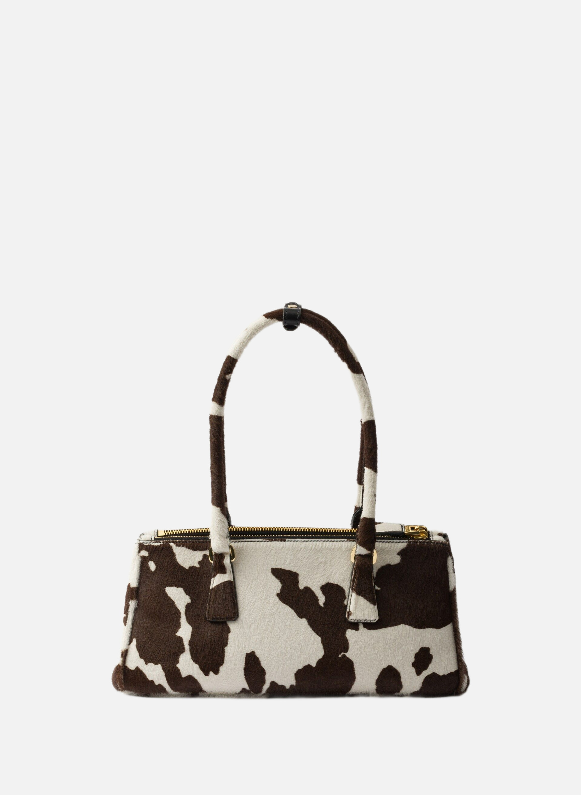 Sac prada galleria en cuir imprimé PRADA Blanc