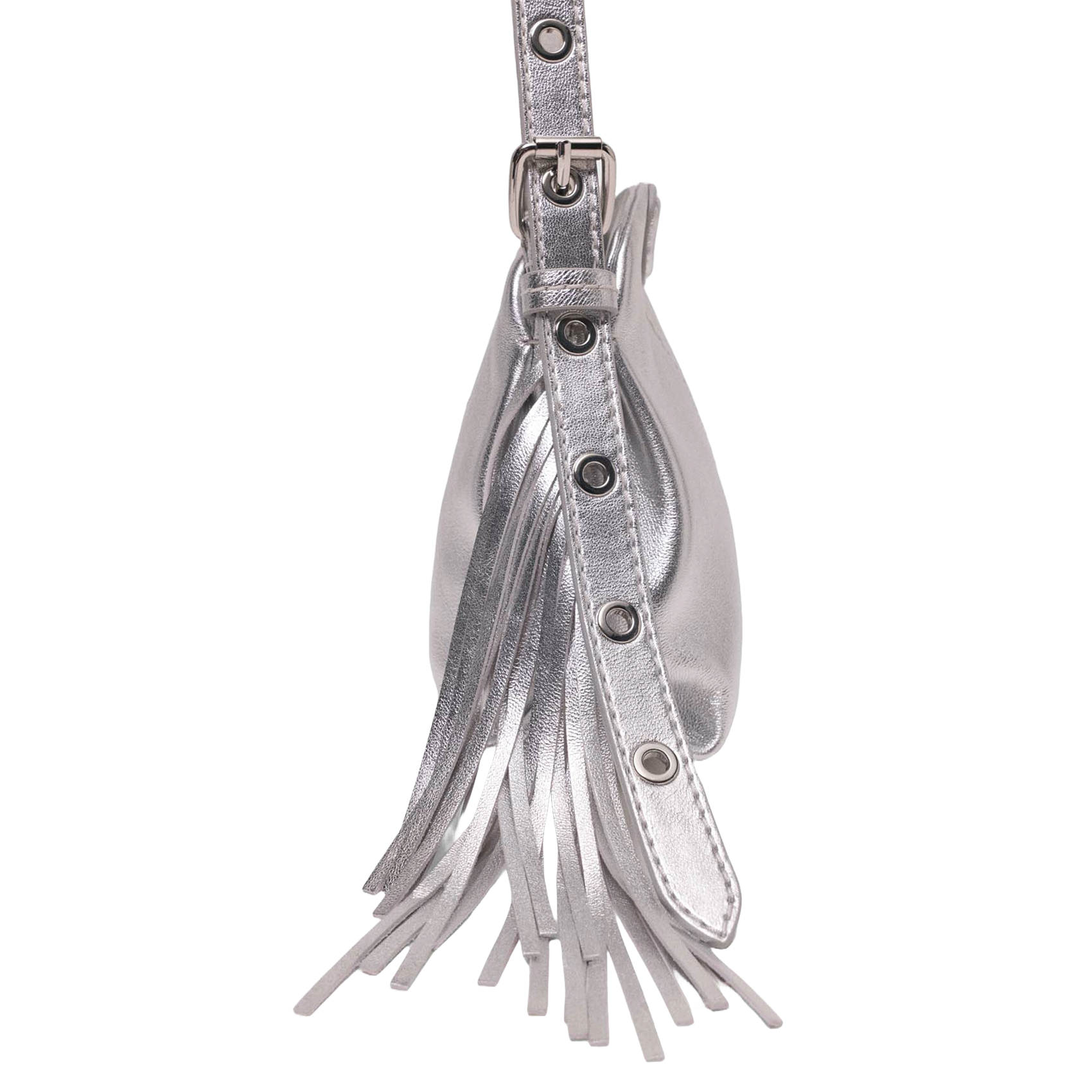 Sac porté épaule en cuir métallisé miss m MAJE Argent