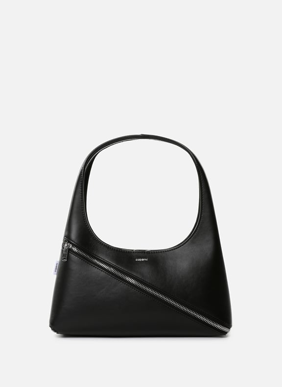 Leather Zip Baguette Handbag Black by COPERNI COPERNI Leather Zip Baguette Handbag Black