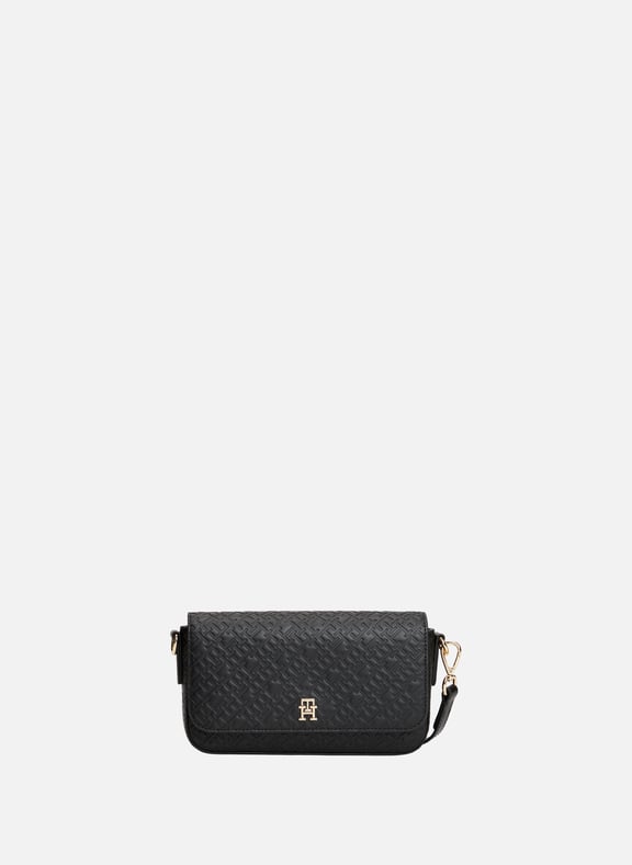 Logo Shoulder Bag Black by TOMMY HILFIGER TOMMY HILFIGER Logo Shoulder Bag Black