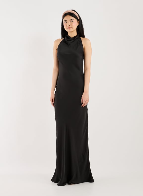 Robe longue satinée Noir by ROTATE ROTATE Robe longue satinée Noir