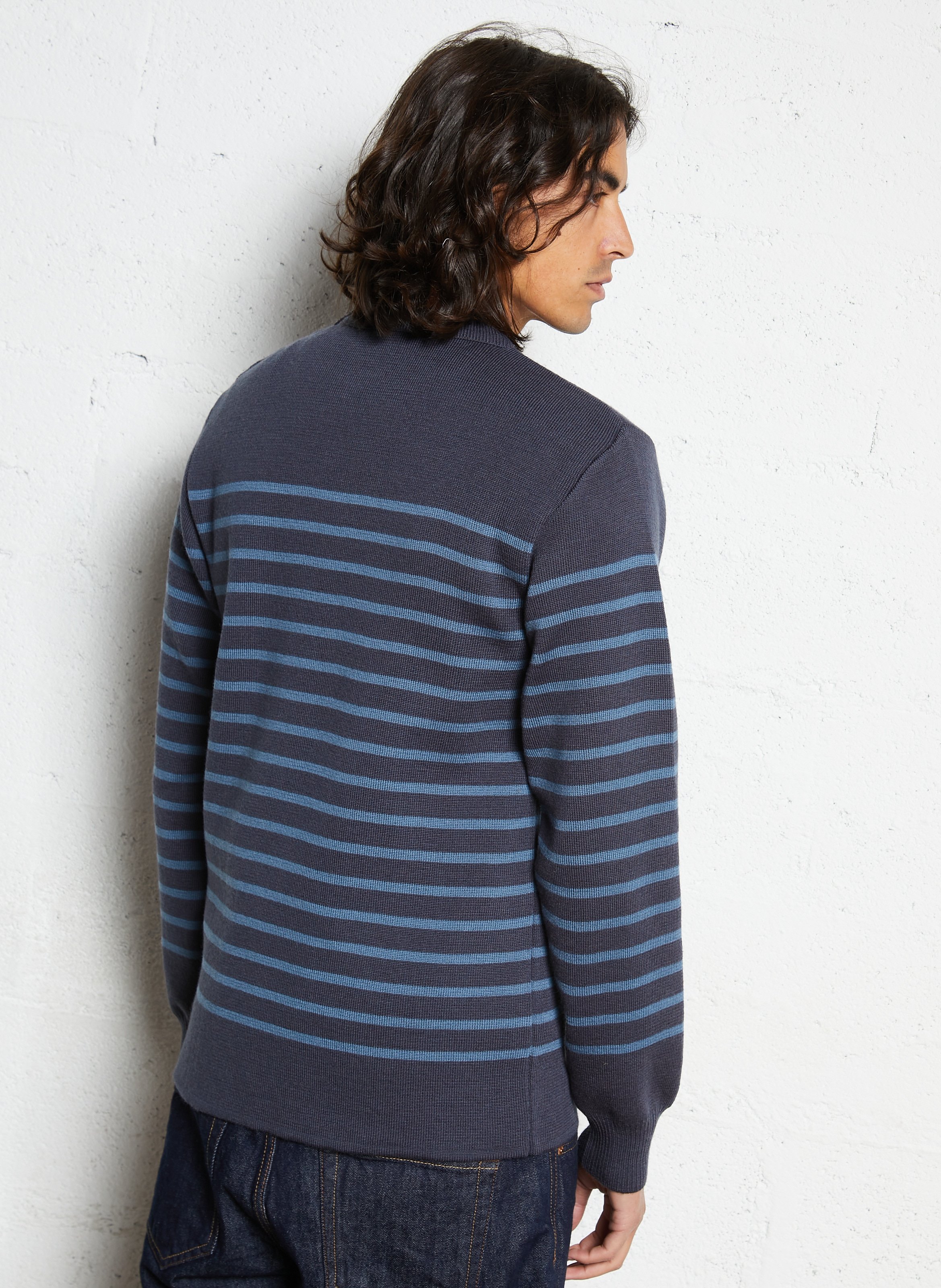 Pull col rond regular-fit en laine ARMOR-LUX Bleu
