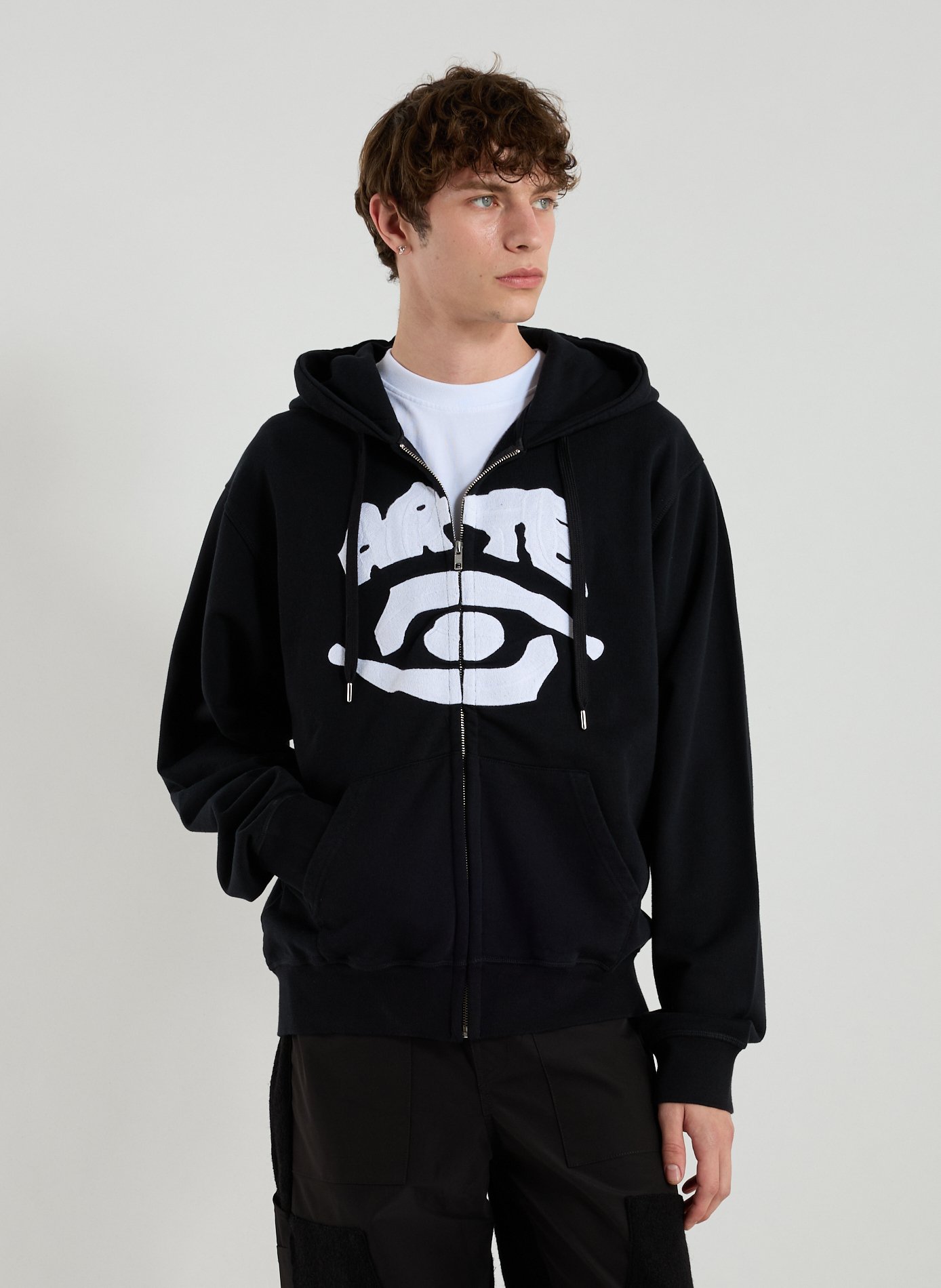 ARTE ANTWERP Cotton zip-up hoodie  Black