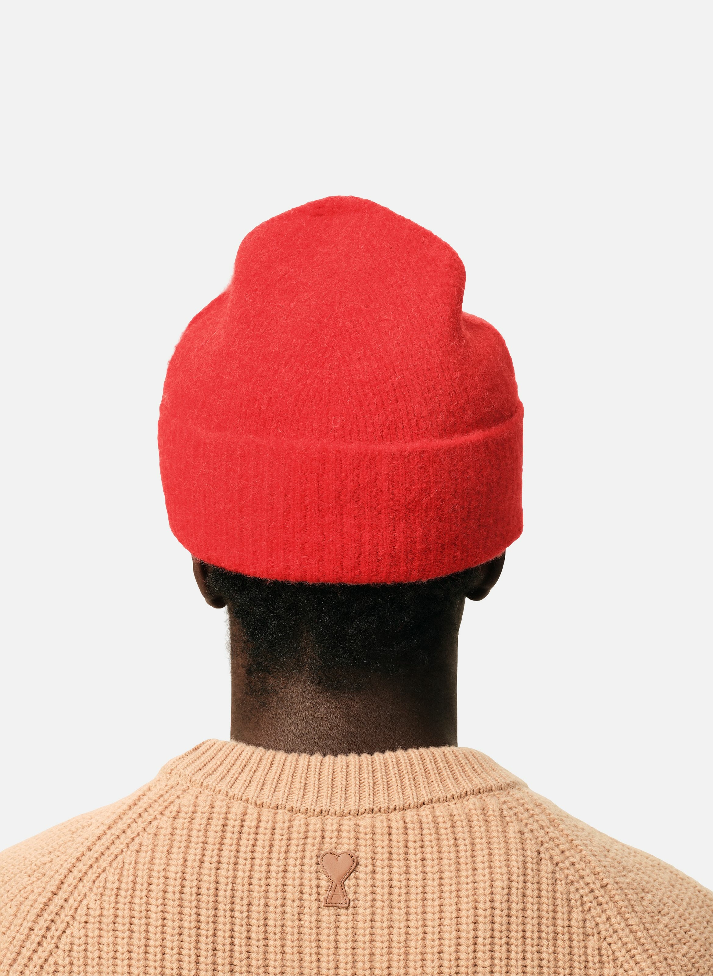 Bonnet ami de coeur en alpaga unisexe AMI PARIS Rouge