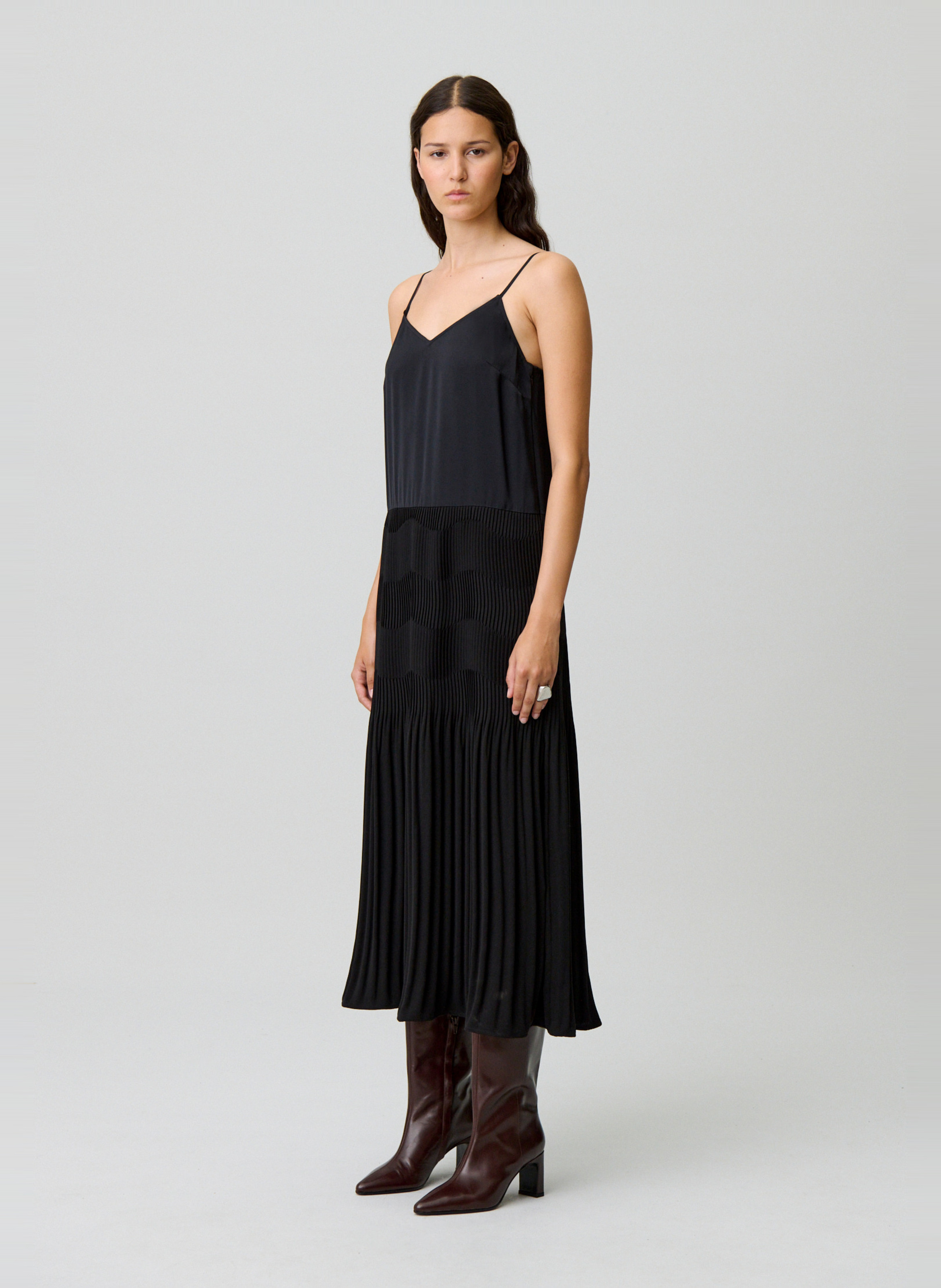 Robe midi col v riley CLAUDIE PIERLOT Noir