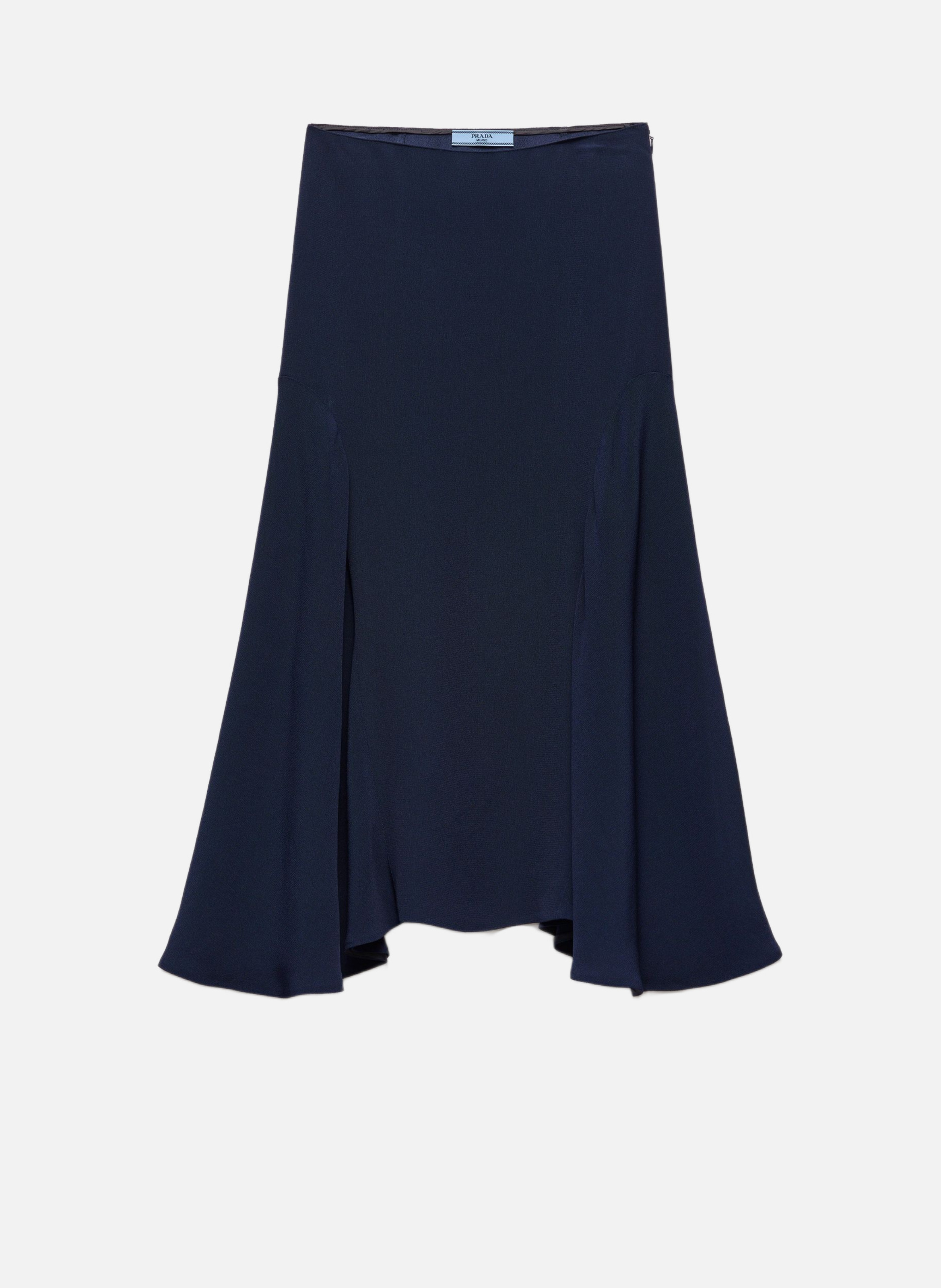 Jupe midi en crêpe cady PRADA Bleu