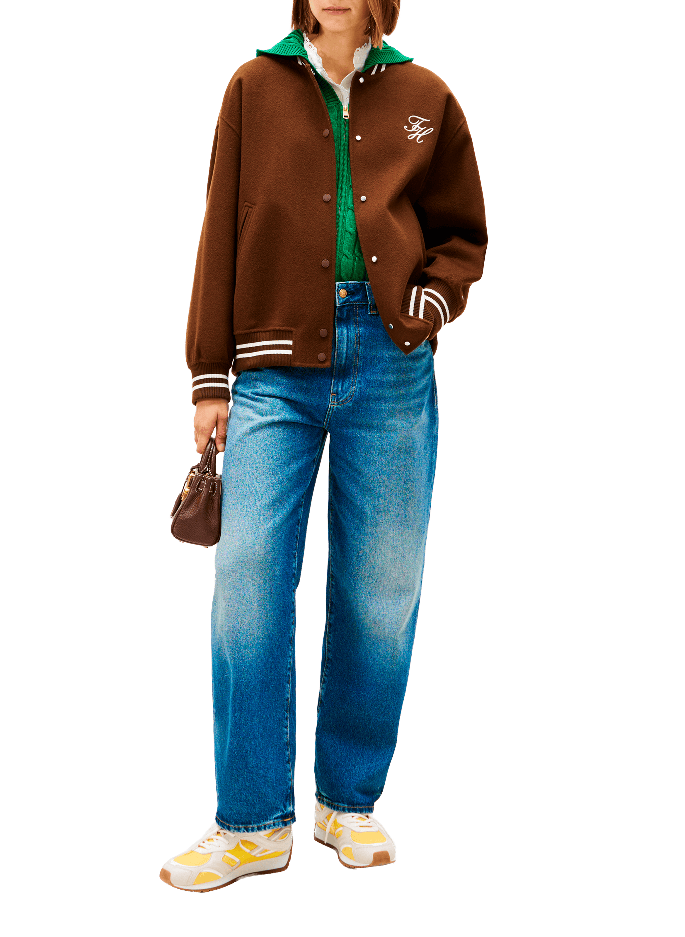 Veste Teddy en laine mélangée TOMMY HILFIGER Marron