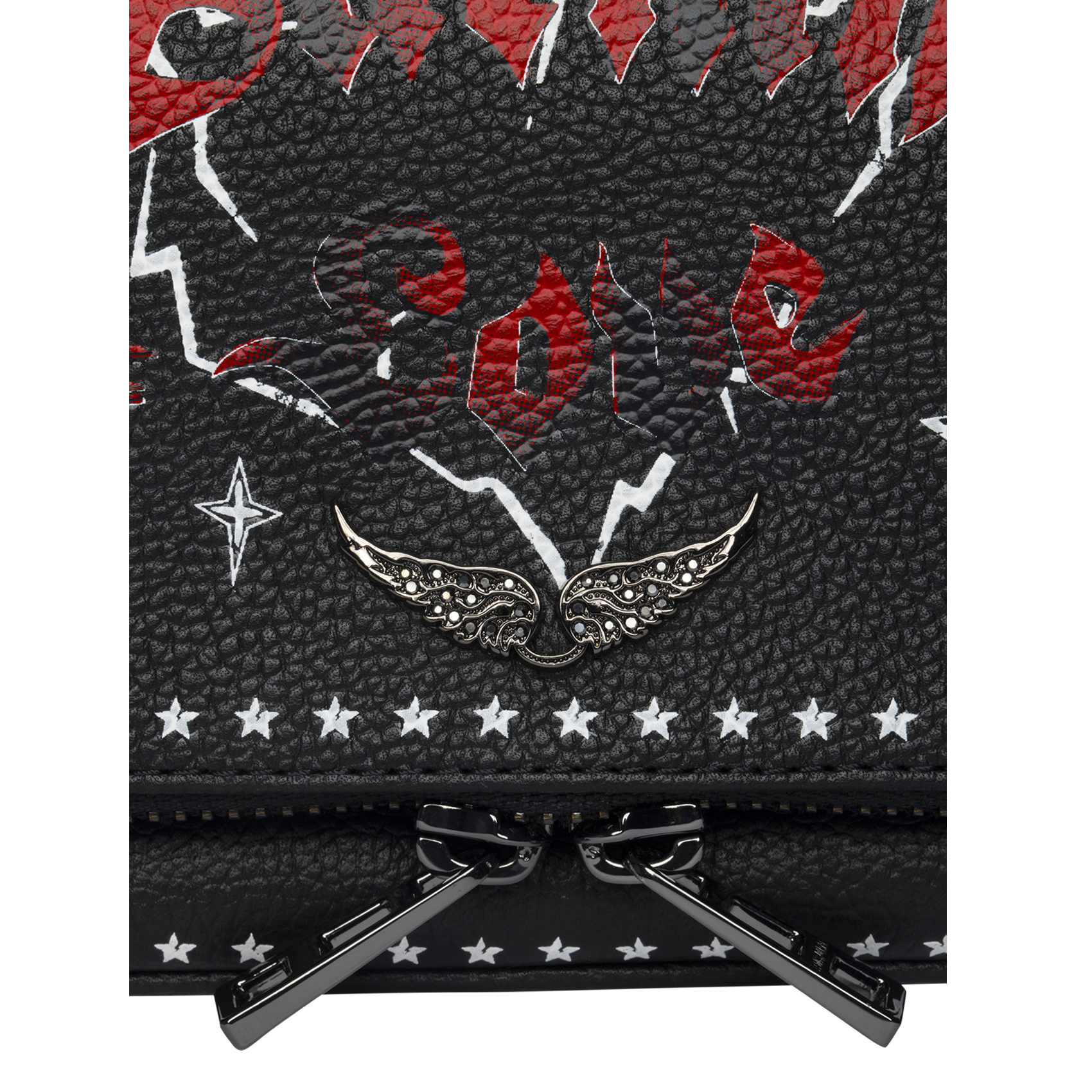 Pochette en cuir grainé rock nano ZADIG&VOLTAIRE Noir