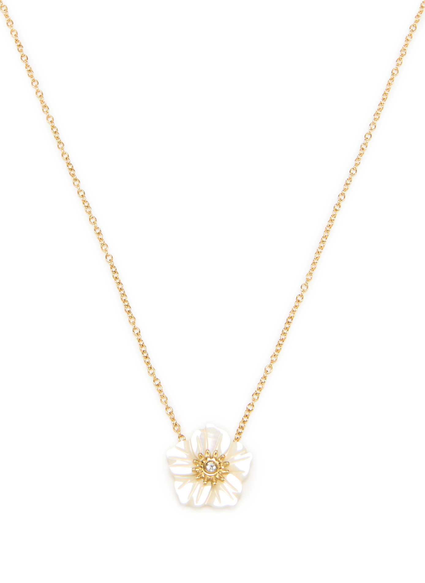 Collier avec pendentif floral AU PRINTEMPS PARIS Blanc