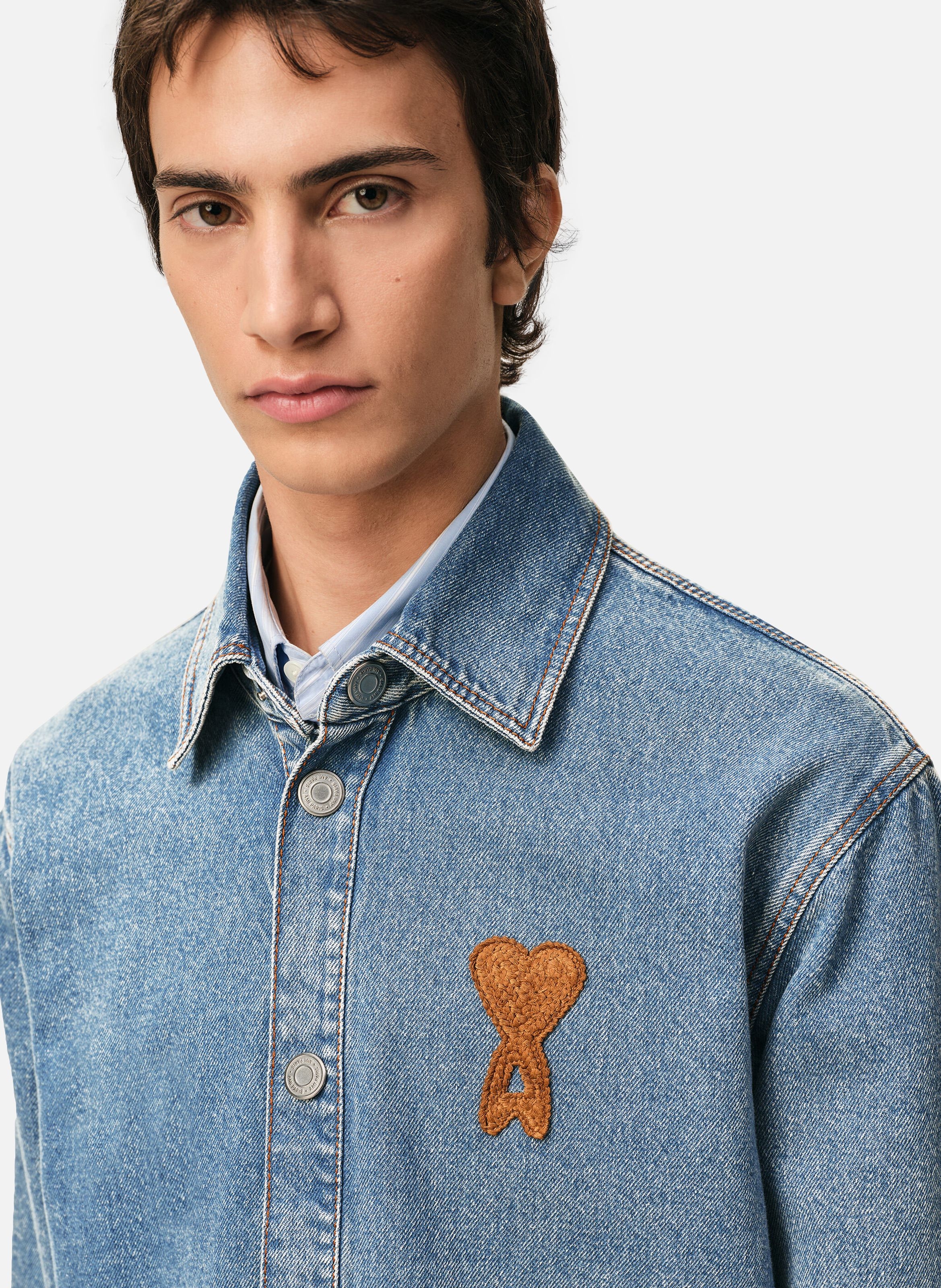 Surchemise ami de coeur en crochet unisexe en coton AMI PARIS Bleu