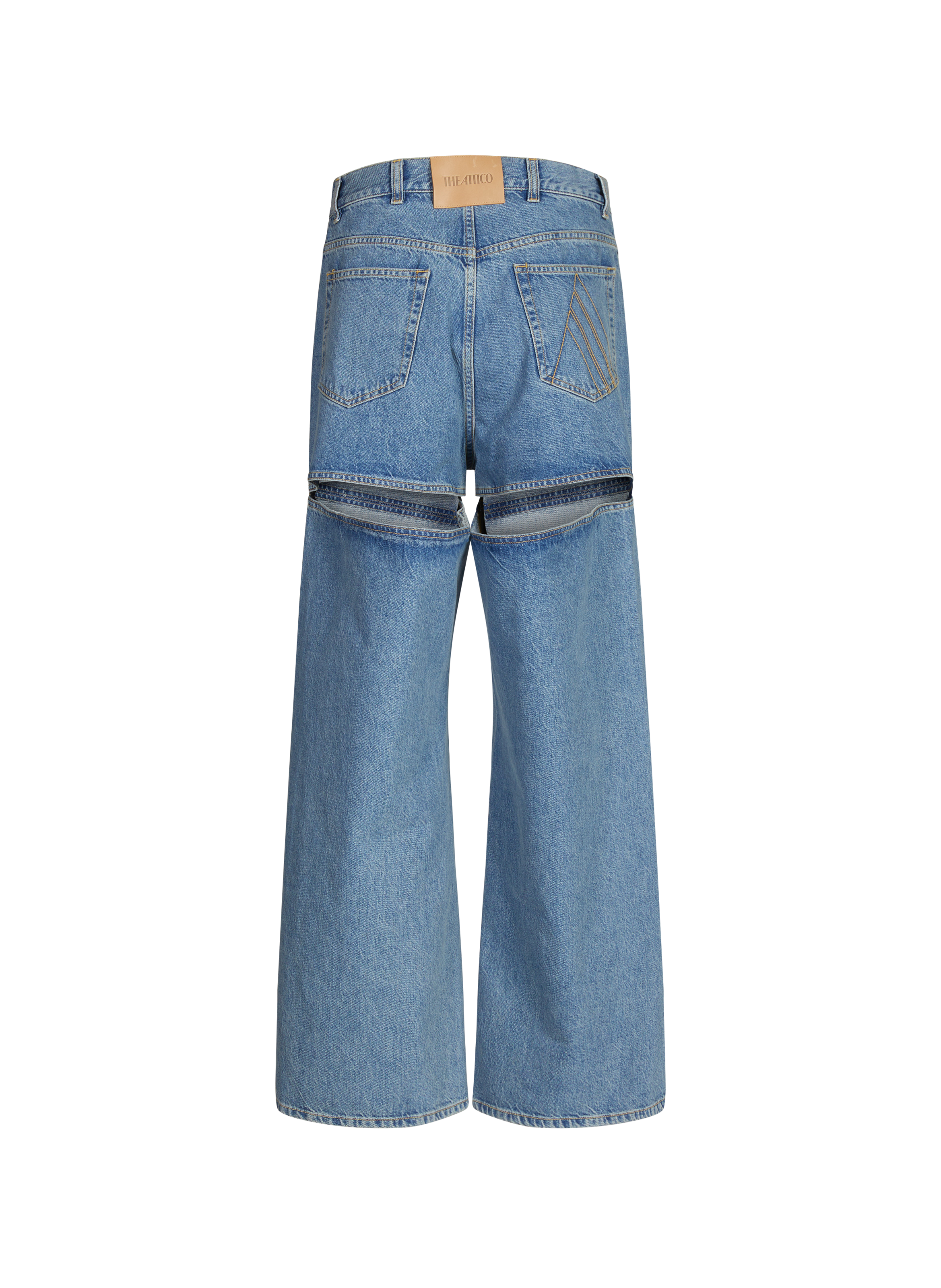 Wide and straight leg jeans with back cutouts in cotton THE ATTICO Blue