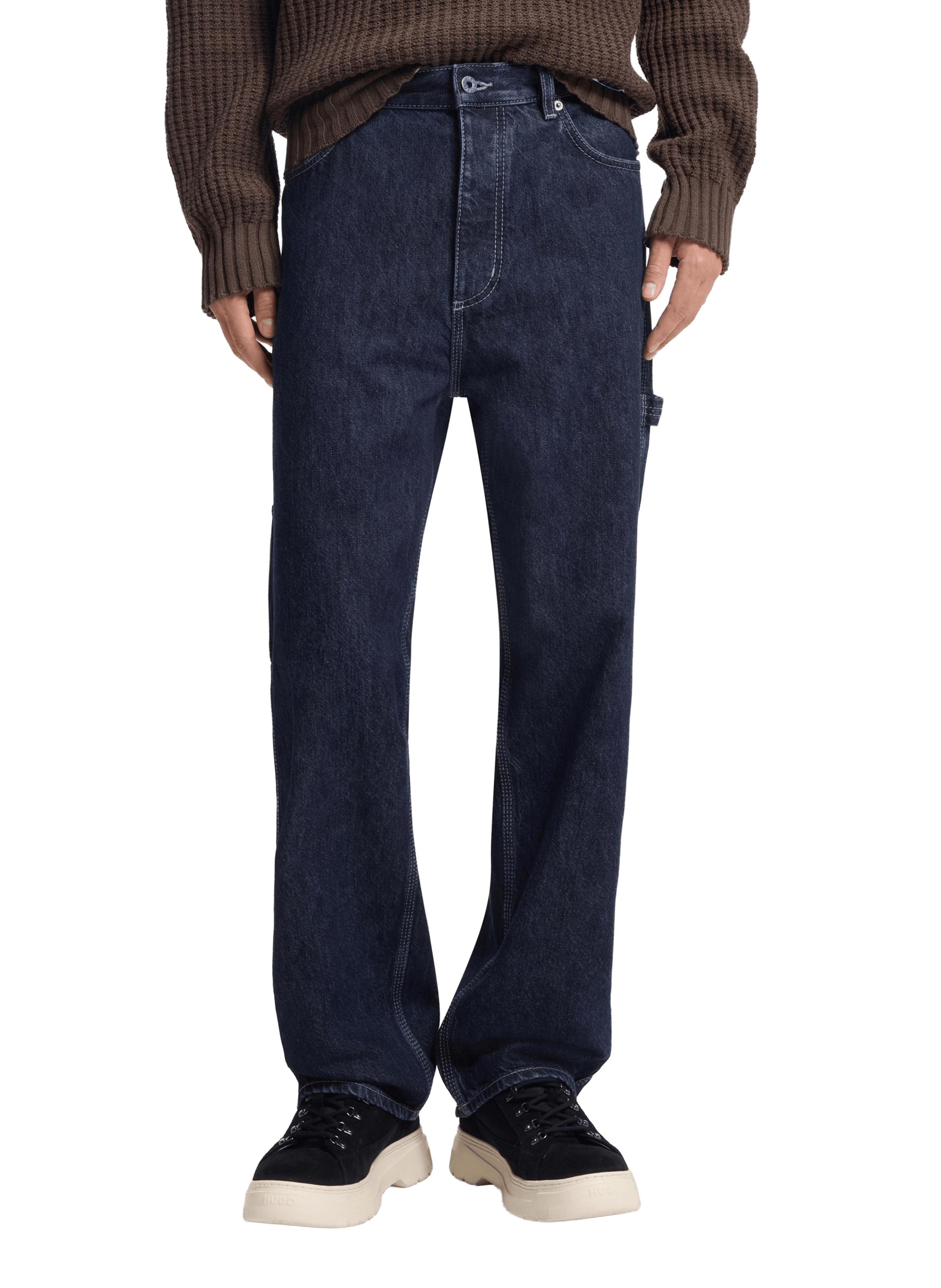 Straight cotton jeans HUGO BLUE Blue