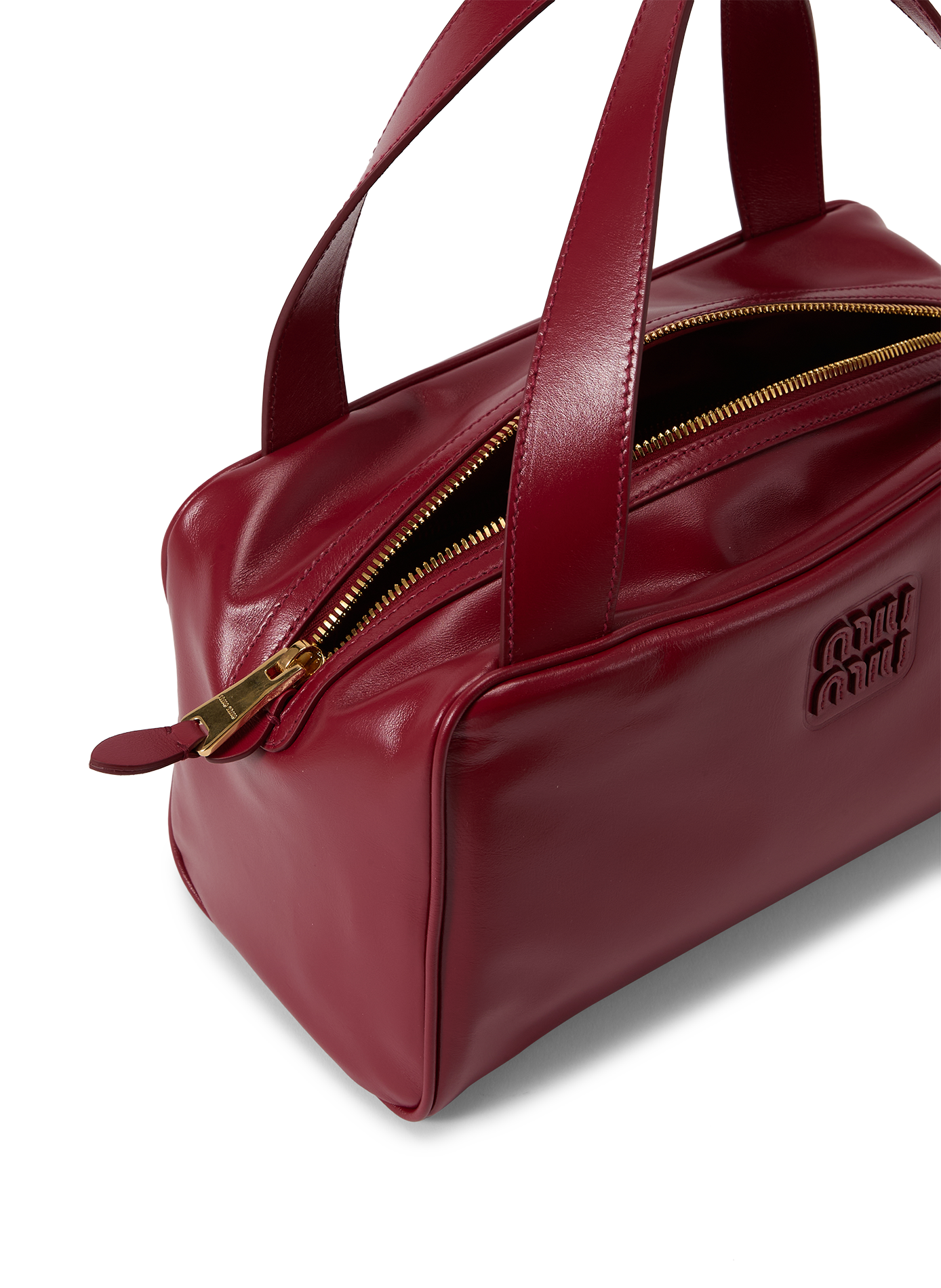 Sac à main en cuir de veau MIU MIU Rouge