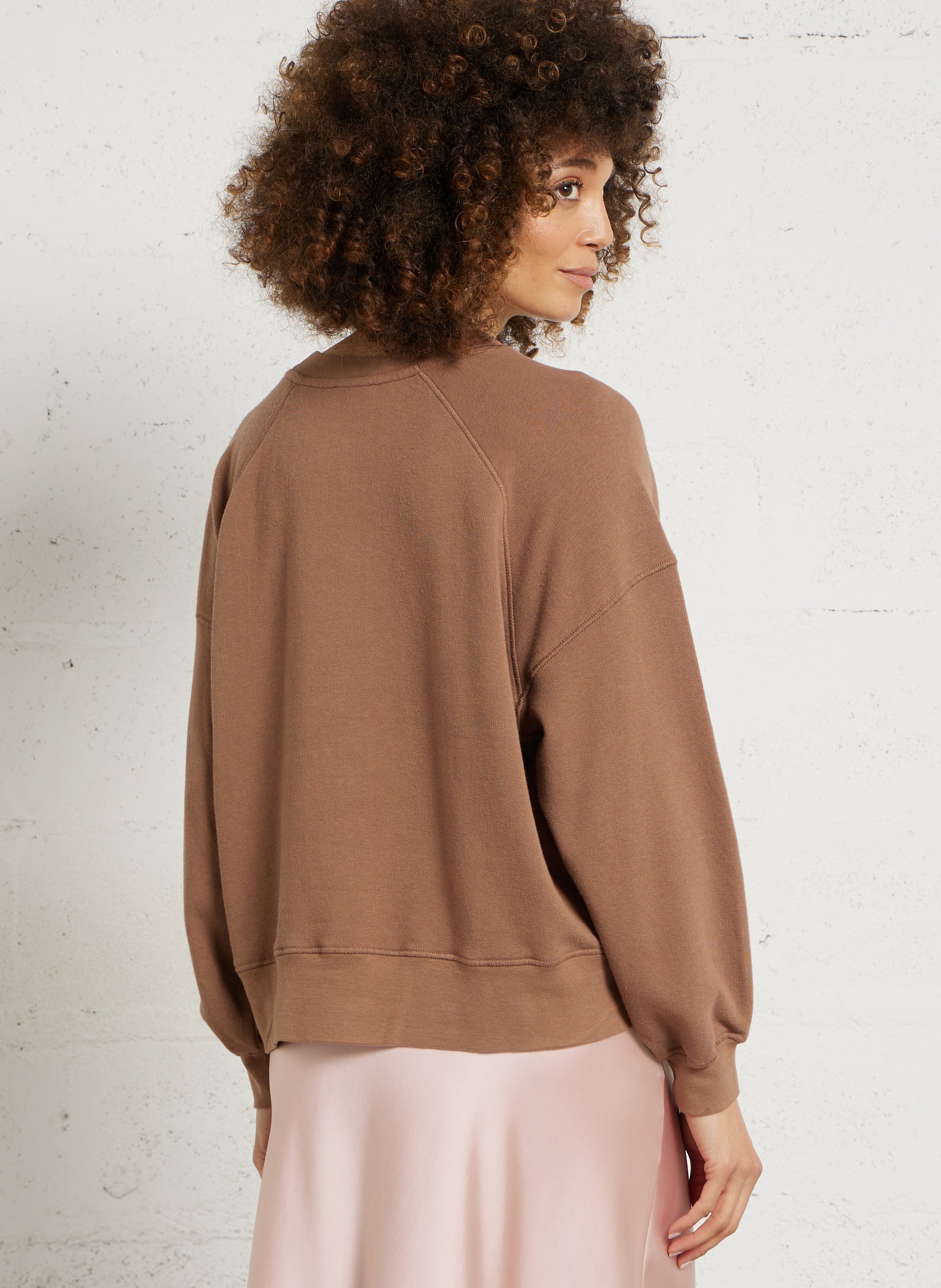 Sweat oversize col rond en coton mélangé atubay AMERICAN VINTAGE Marron