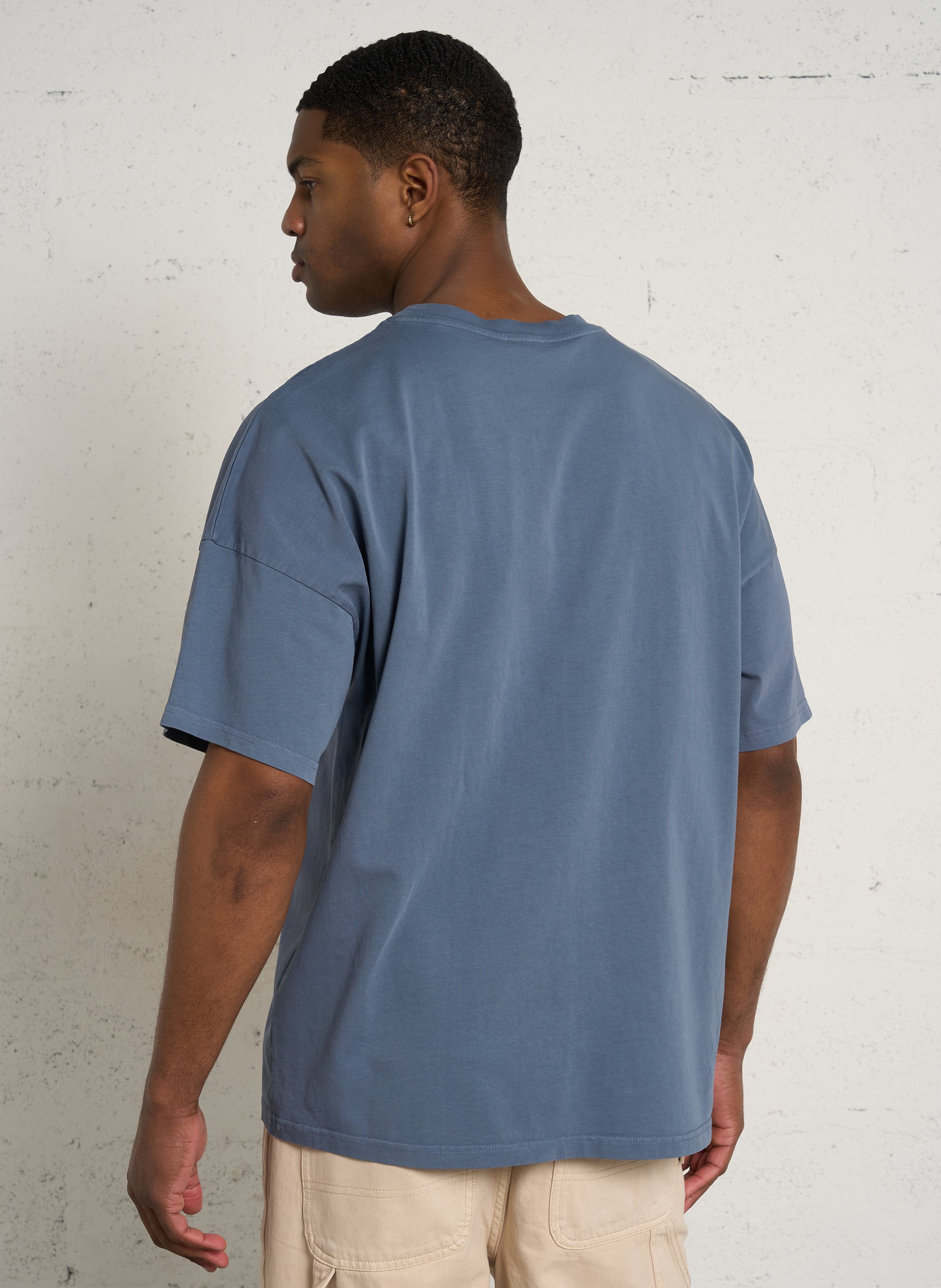 Tee-shirt regular-fit col rond en coton fizvalley AMERICAN VINTAGE Bleu