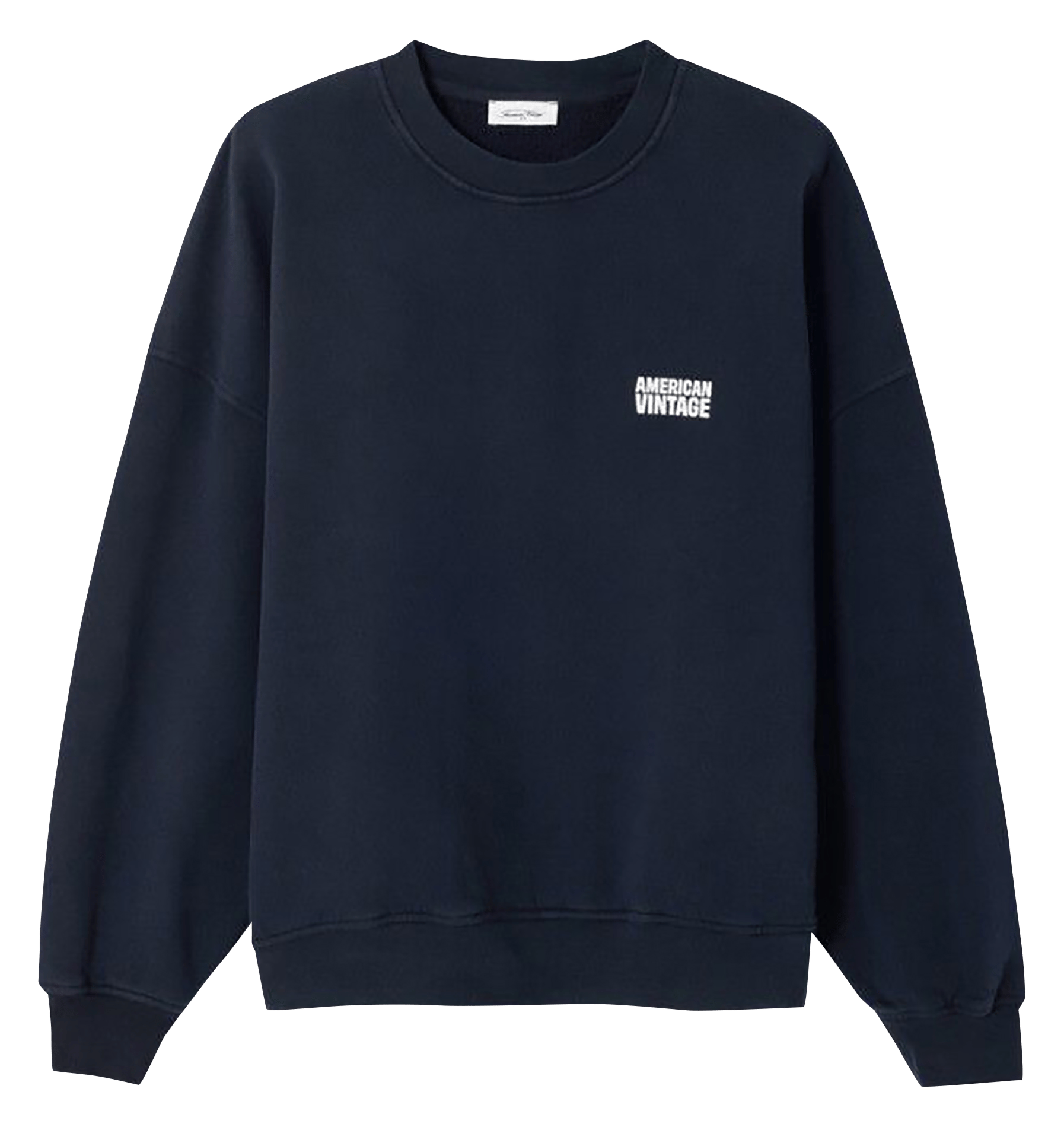 Sweat ample col rond sérigraphié en coton plizzy AMERICAN VINTAGE Bleu